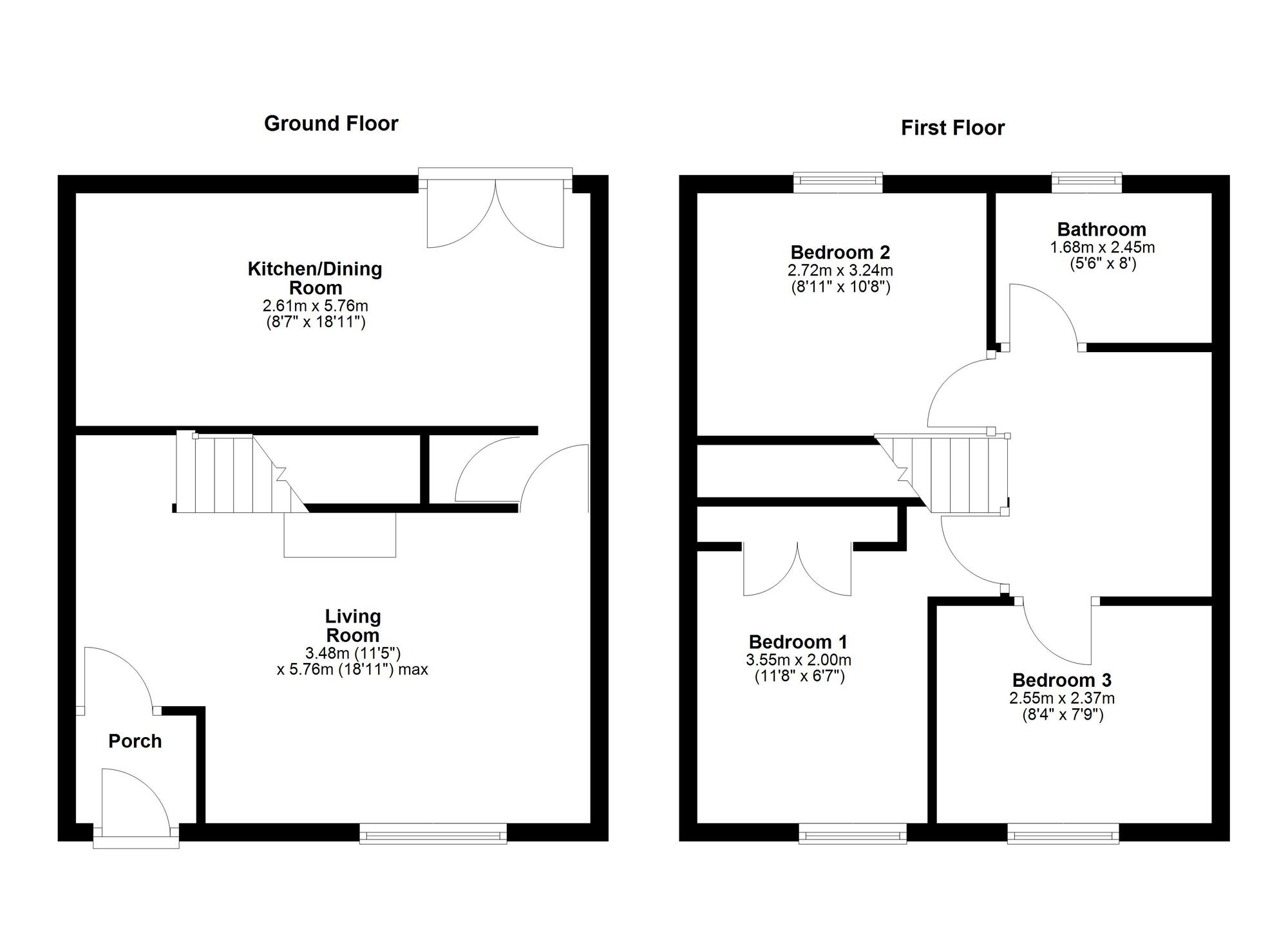 Floorplan of 3 bedroom Semi Detached House for sale, Coach Road Estate, Washington, Tyne and Wear, NE37