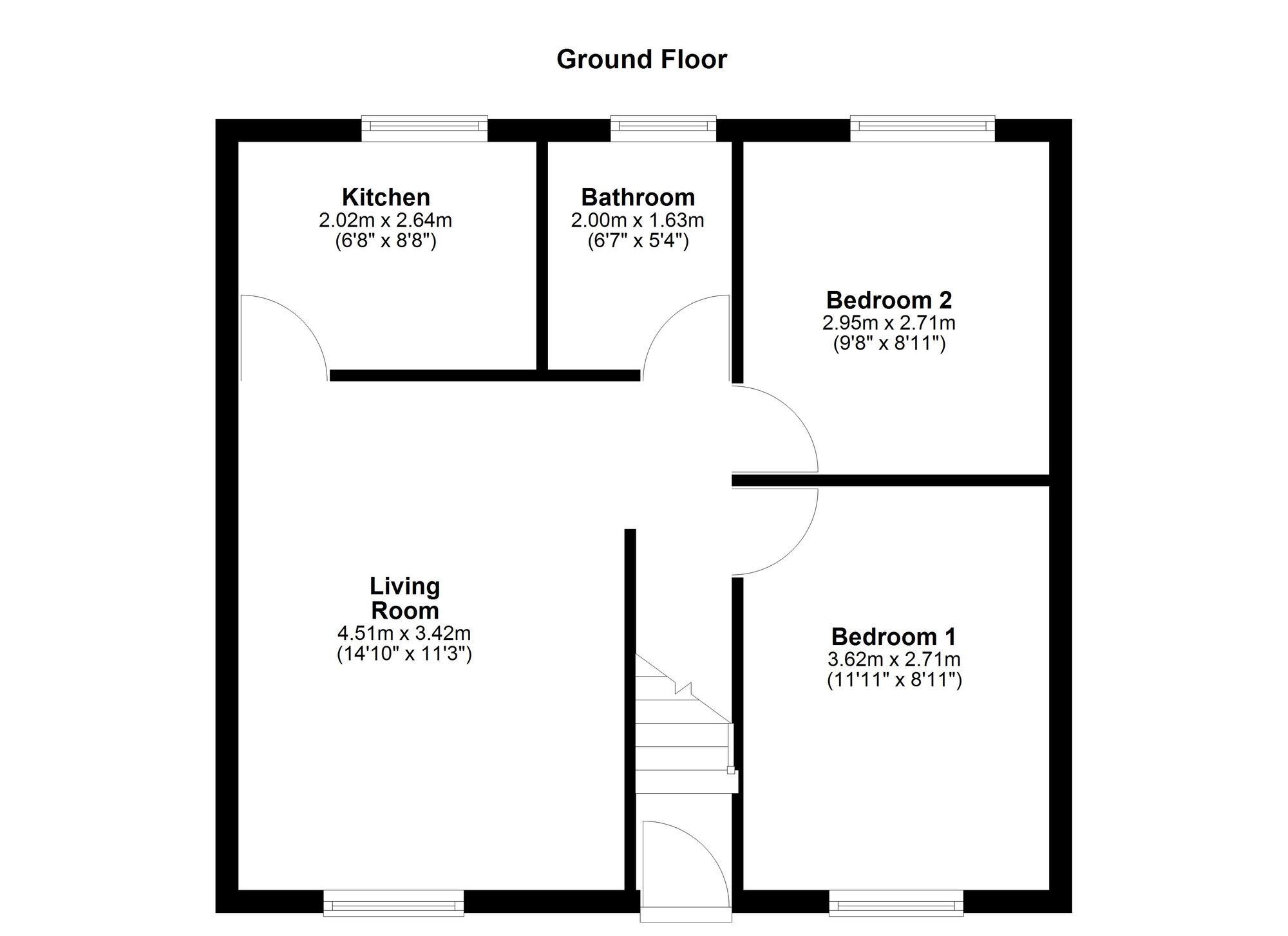 Floorplan of 2 bedroom  Flat for sale, Burnway, Washington, Tyne and Wear, NE37