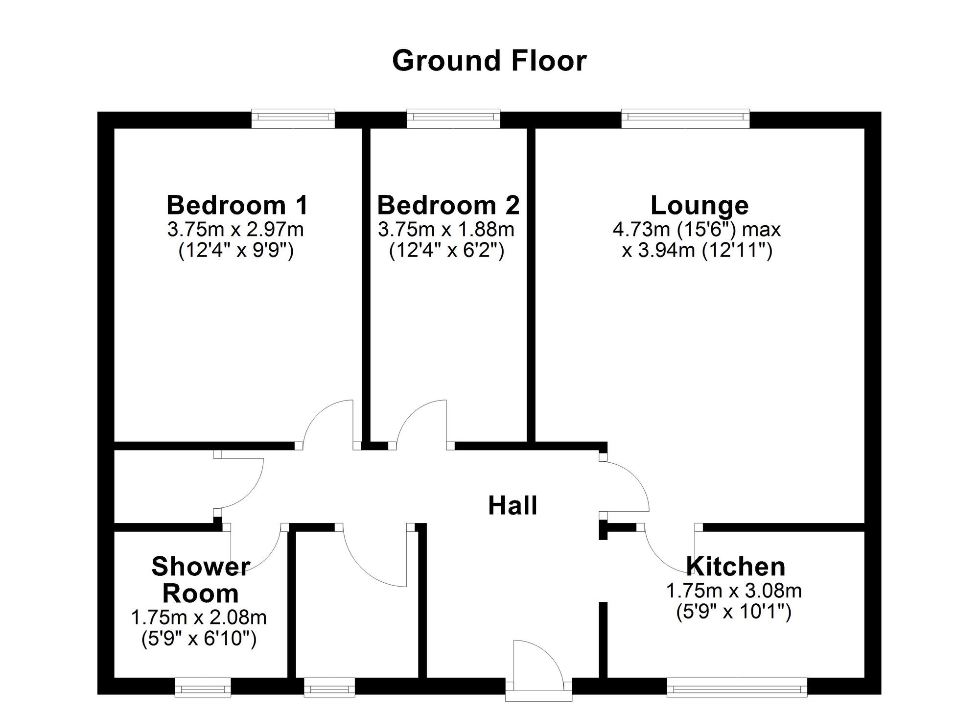 Floorplan of 2 bedroom  Flat for sale, Newriggs, Washington, Tyne and Wear, NE38