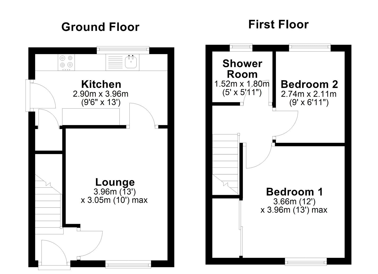 Floorplan of 2 bedroom Semi Detached House for sale, Monkside Close, Washington, Tyne and Wear, NE38