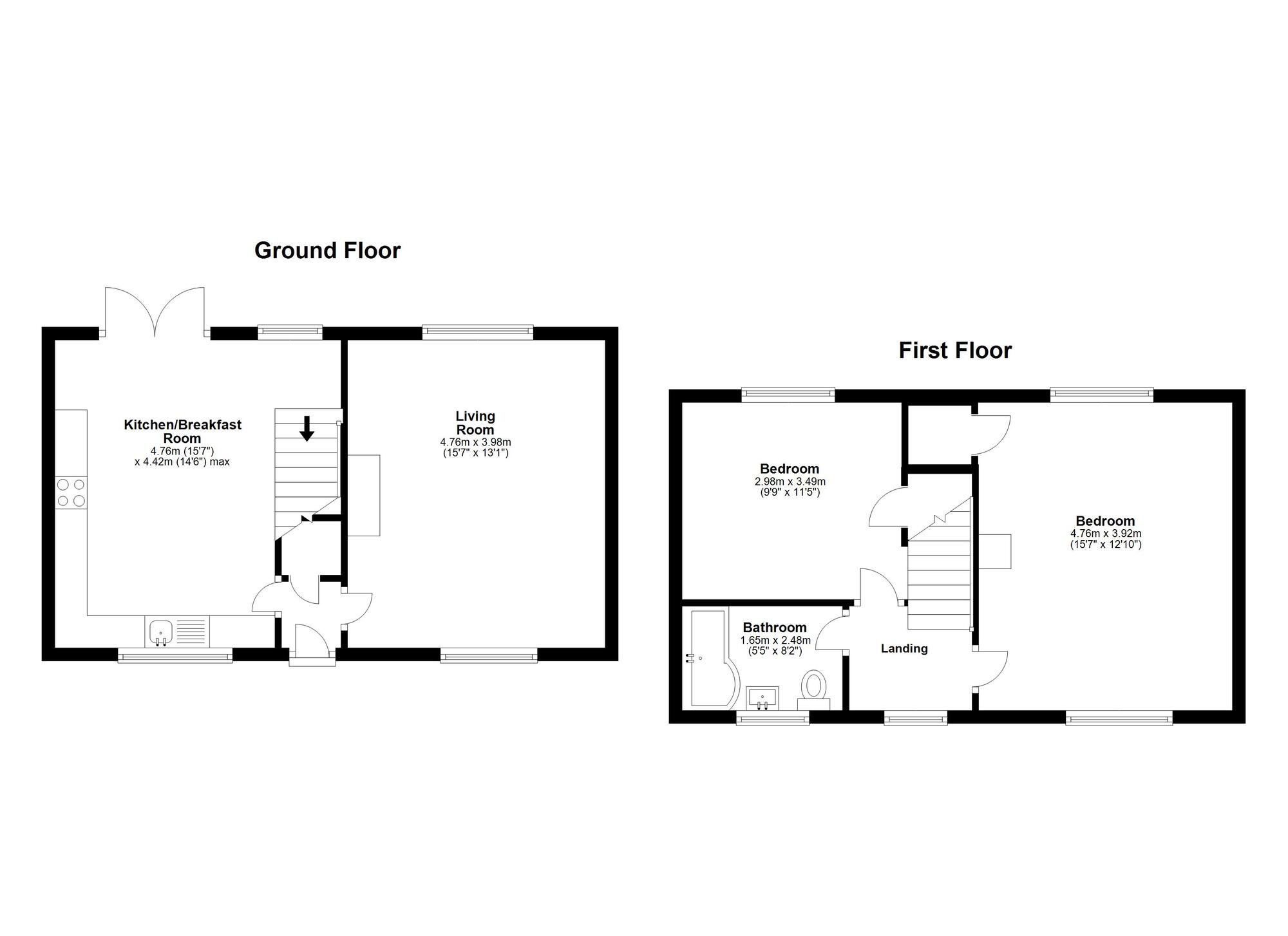 Floorplan of 2 bedroom Semi Detached House for sale, Westward Place, Washington, Tyne and Wear, NE38