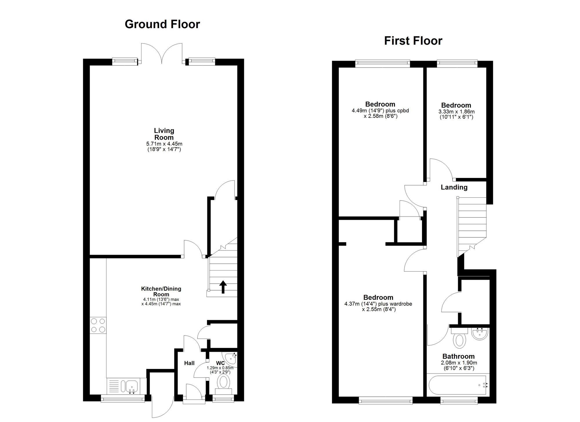 Floorplan of 3 bedroom Mid Terrace House for sale, Laurens Court, Washington, Tyne and Wear, NE37
