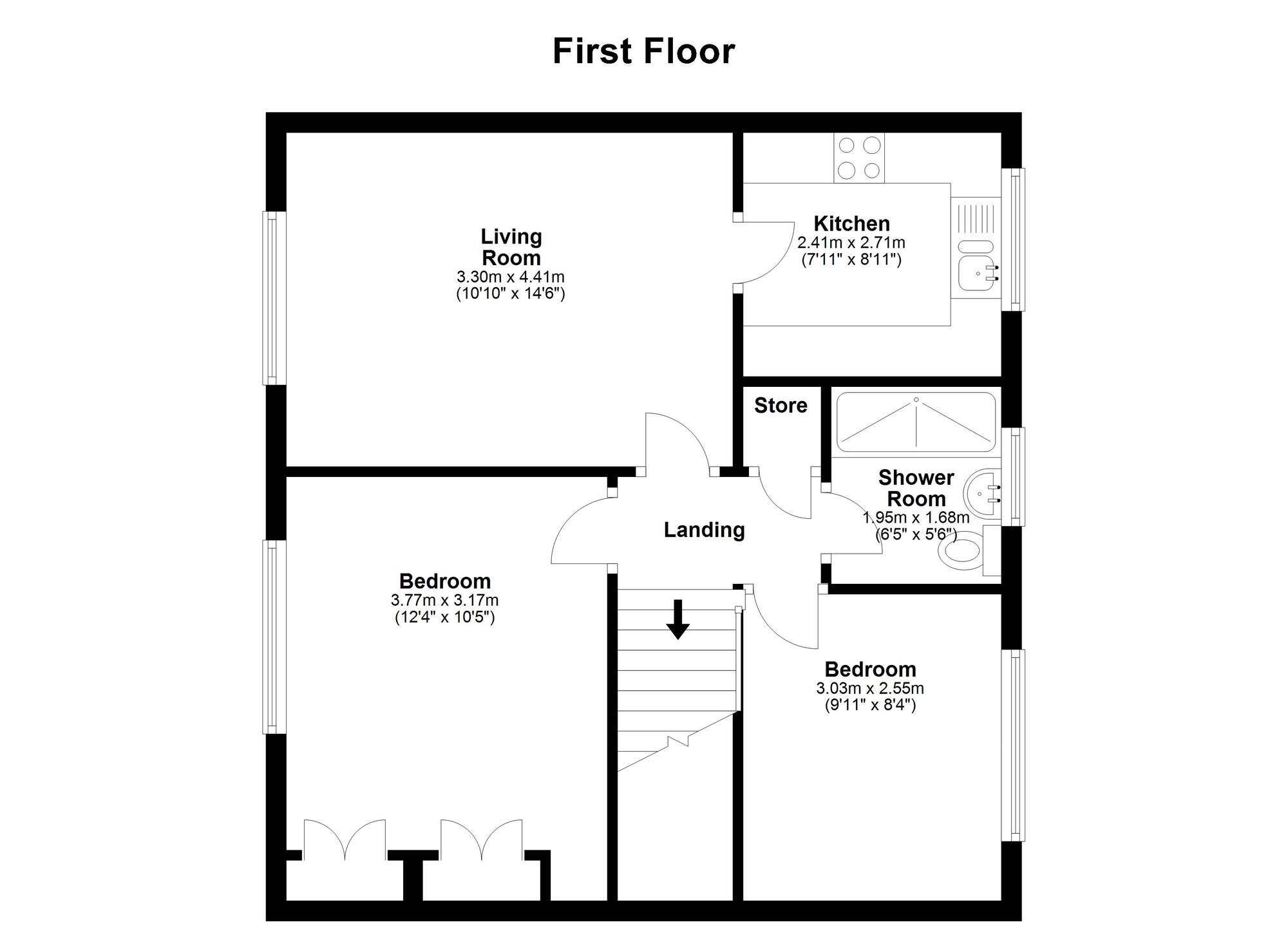 Floorplan of 2 bedroom Flat for sale, Mitford Close, Washington, Tyne and Wear, NE38