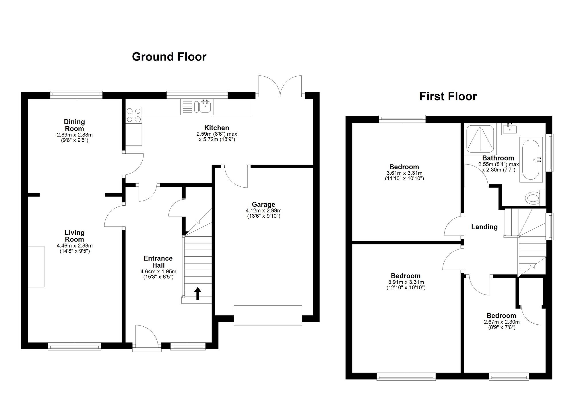 Floorplan of 3 bedroom Semi Detached House for sale, St. Georges Estate, Washington, Tyne and Wear, NE38