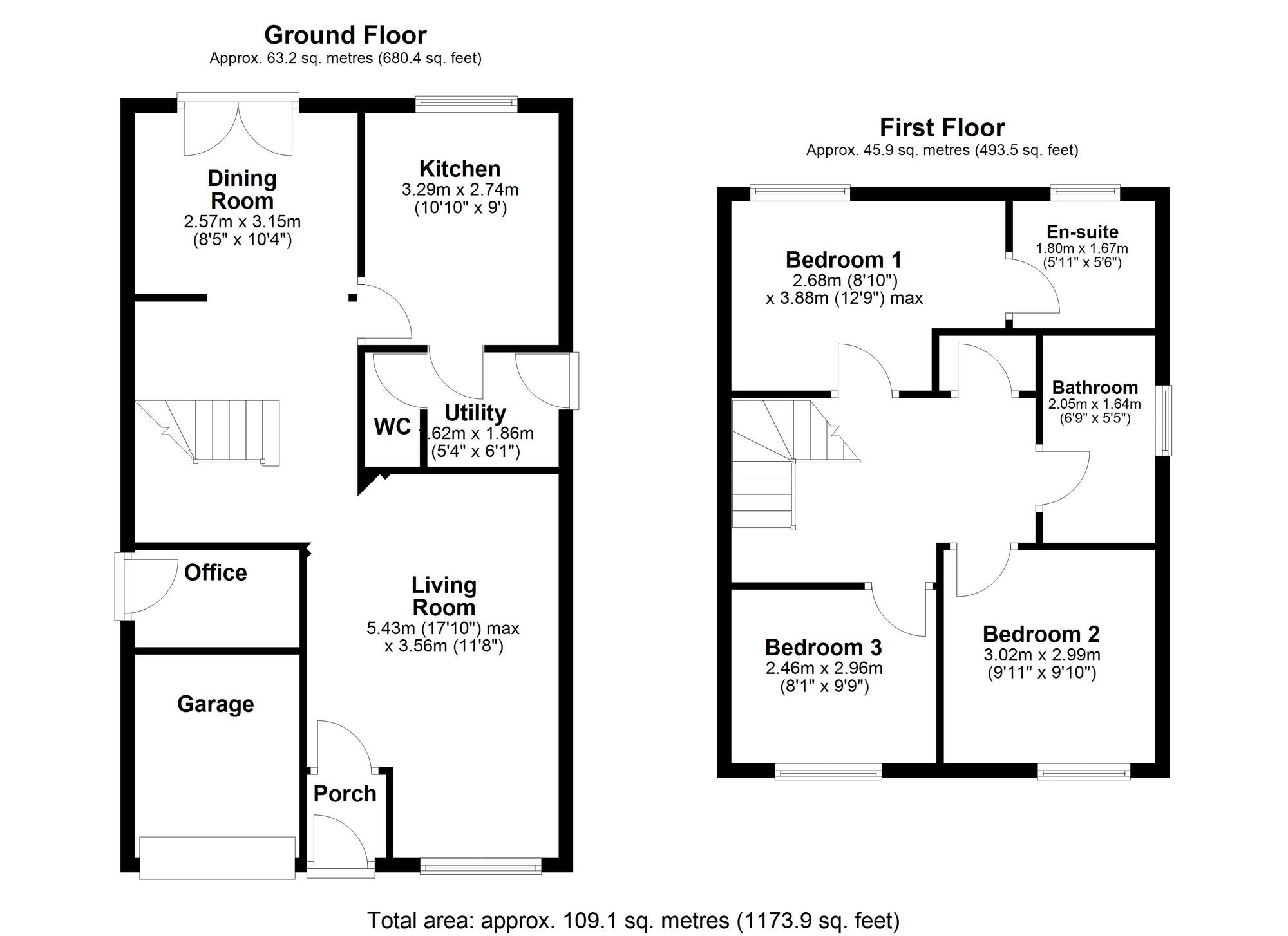 Floorplan of 3 bedroom Detached House for sale, Waxwing, Washington, Tyne and Wear, NE38