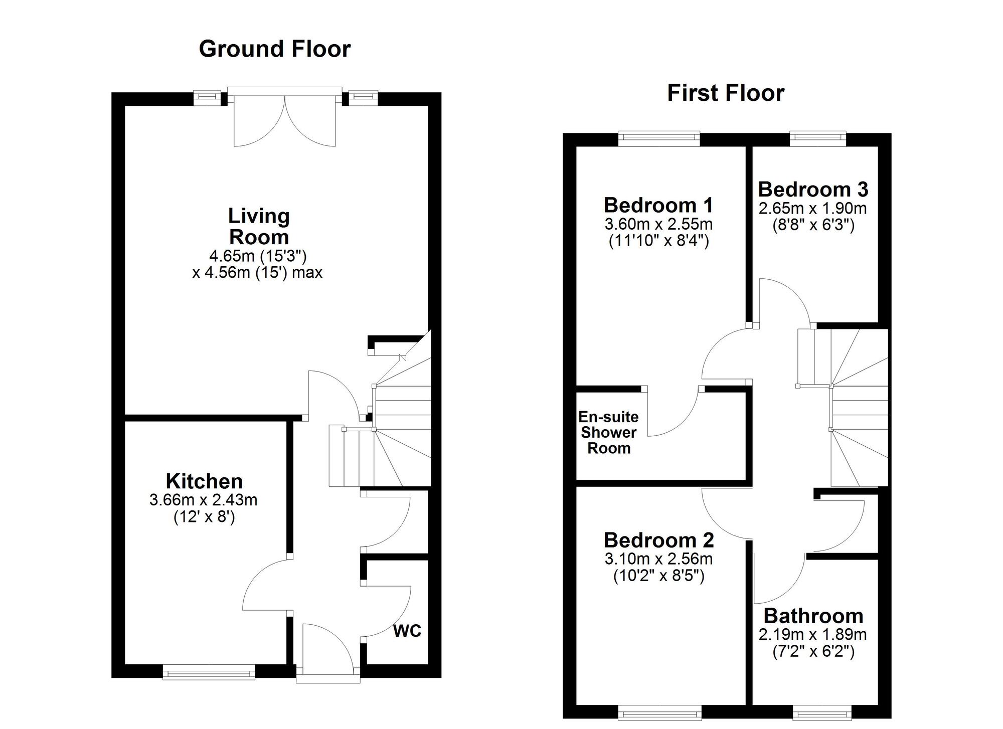 Floorplan of 3 bedroom End Terrace House for sale, Capesthorne Road, Washington, Tyne and Wear, NE38
