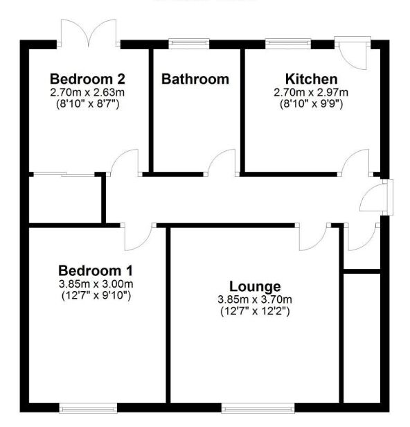 Floorplan of 2 bedroom Flat for sale, Burnhope Road, Washington, Tyne and Wear, NE38