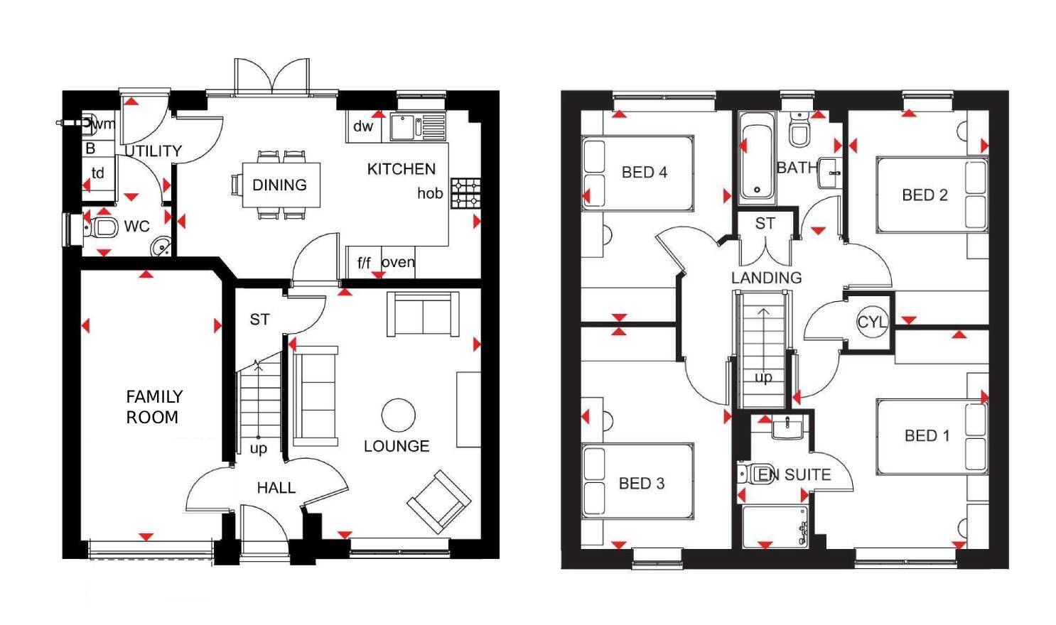 Floorplan of 4 bedroom Detached House for sale, Capesthorne Road, Washington, Tyne and Wear, NE38