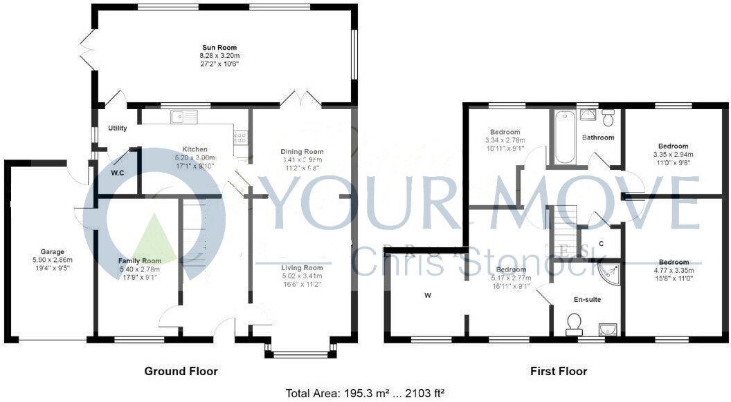 Floorplan of 4 bedroom Detached House for sale, Tanbark, Houghton Le Spring, Tyne and Wear, DH4