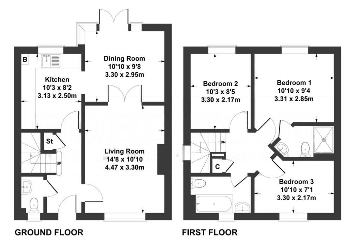 Floorplan of 3 bedroom Detached House for sale, Skylark, Washington, Tyne and Wear, NE38