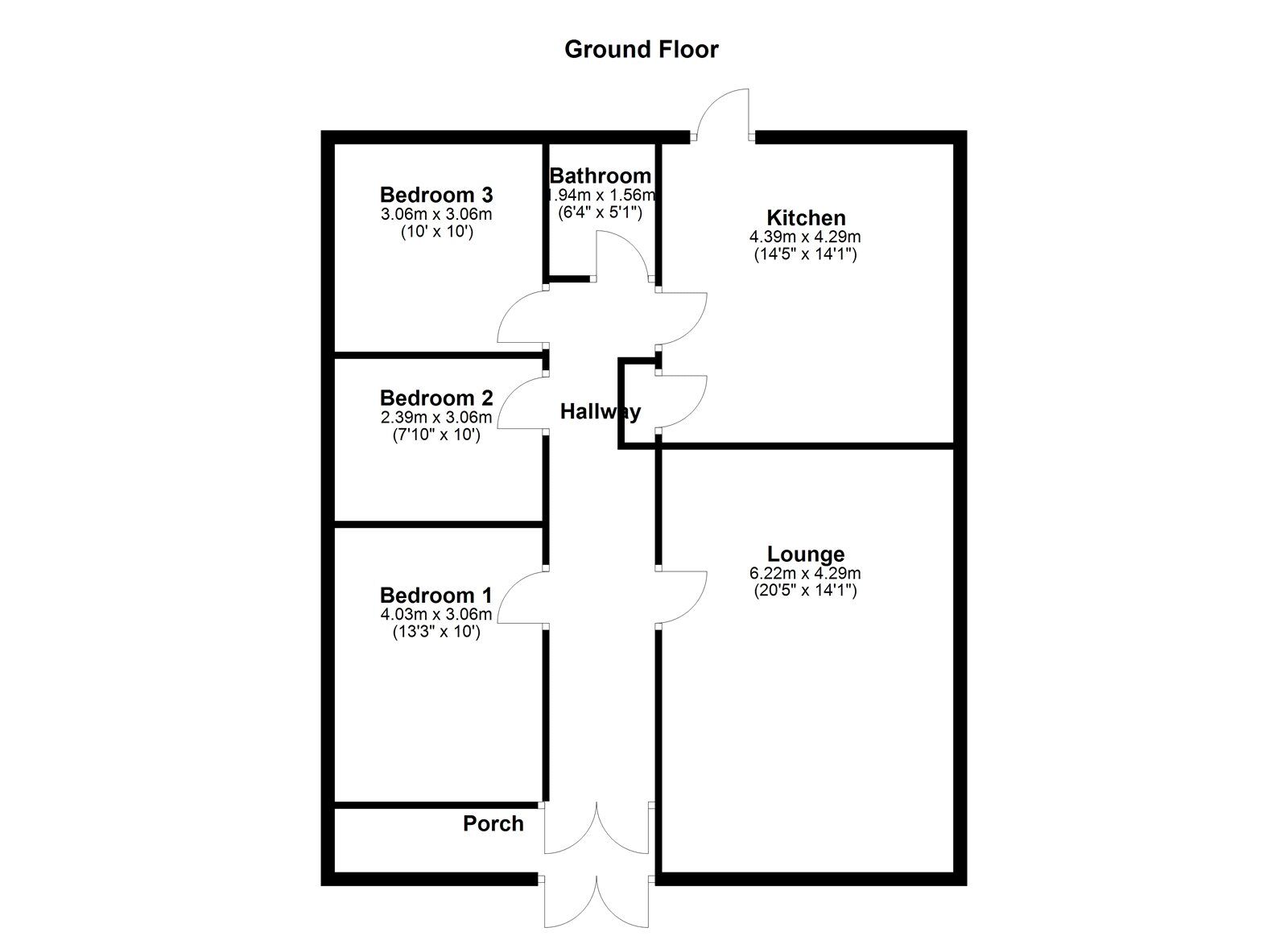 Floorplan of 3 bedroom Semi Detached Bungalow for sale, Uplands Way, Gateshead, Tyne and Wear, NE9