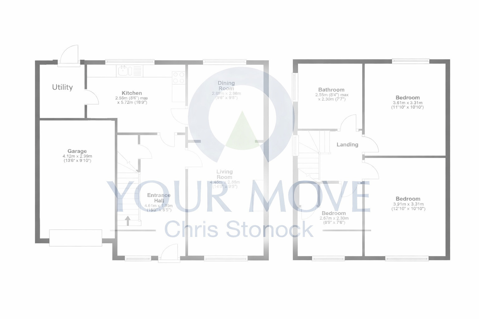 Floorplan of 3 bedroom Semi Detached House for sale, St. Georges Estate, Washington, Tyne and Wear, NE38