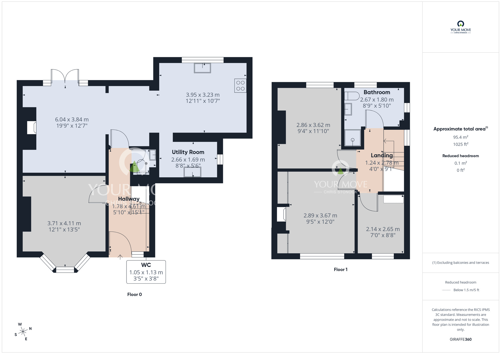 Floorplan of 3 bedroom Semi Detached House for sale, Glebe Crescent, Washington Village, Tyne and Wear, NE38
