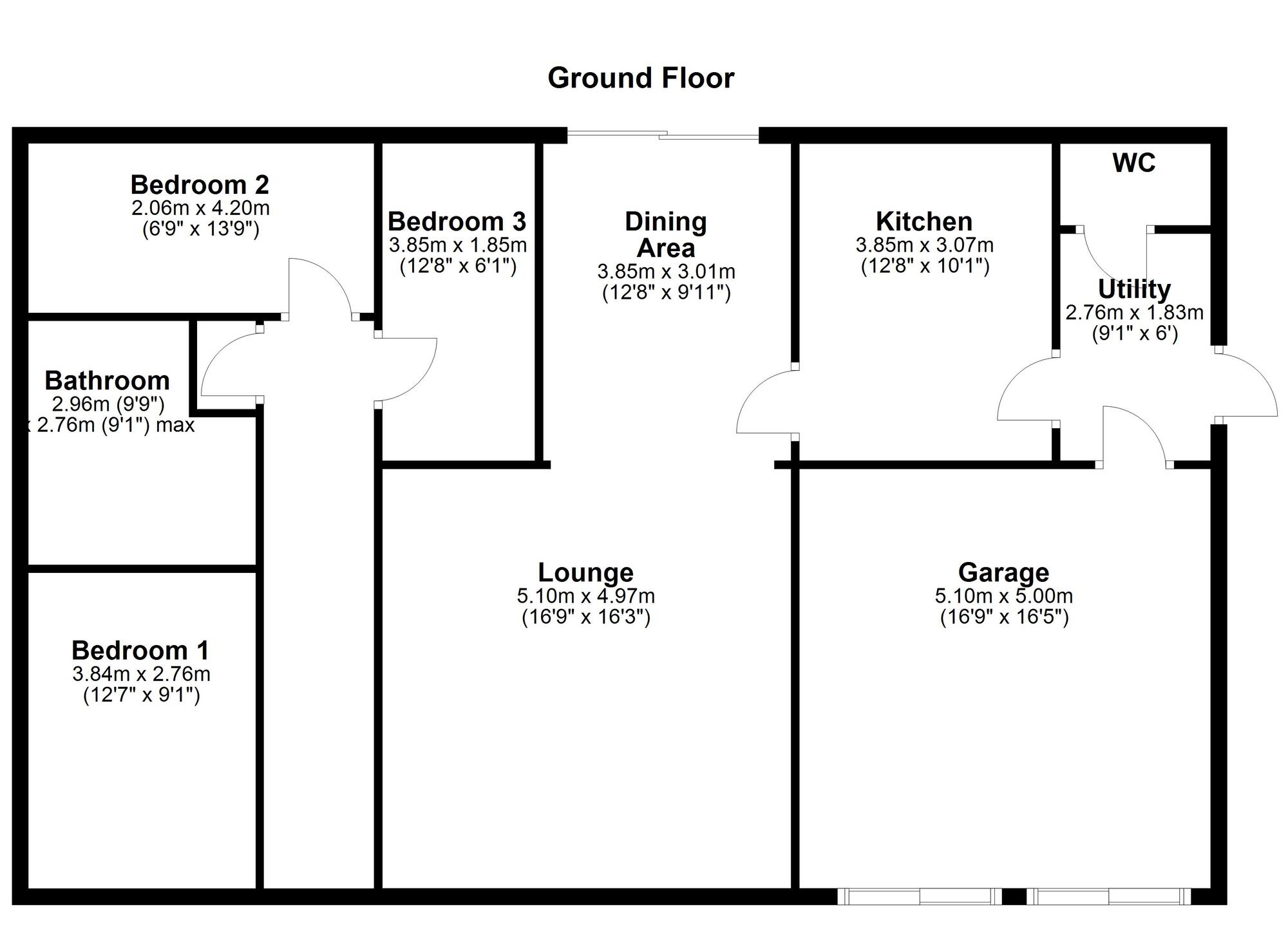 Floorplan of 3 bedroom Detached Bungalow for sale, Danby Close, Washington, Tyne and Wear, NE38
