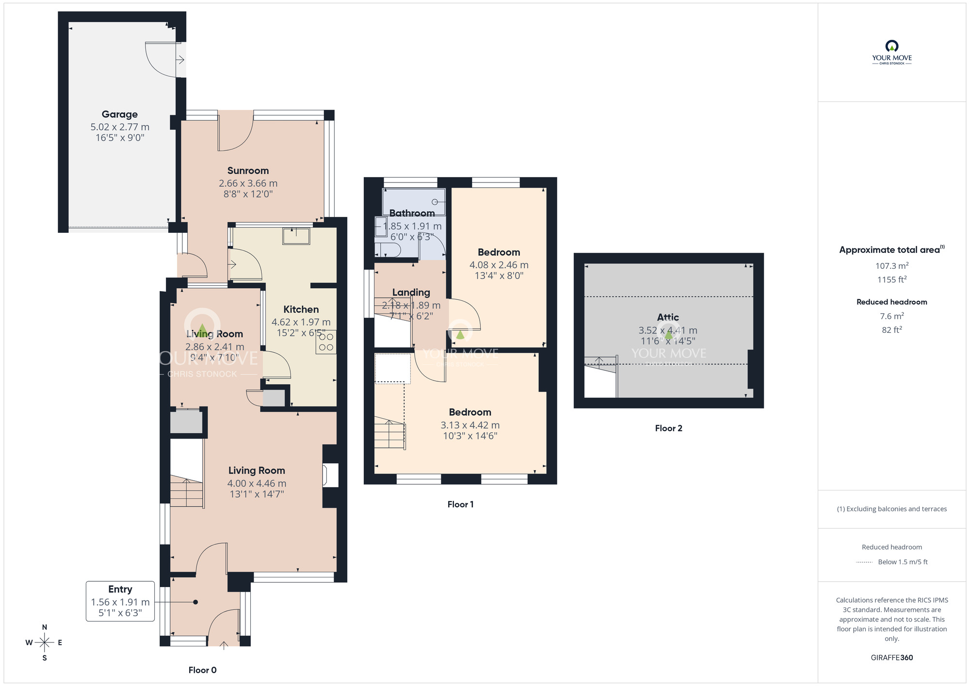 Floorplan of 2 bedroom Semi Detached House for sale, Polperro Close, Birtley, Tyne and Wear, DH3