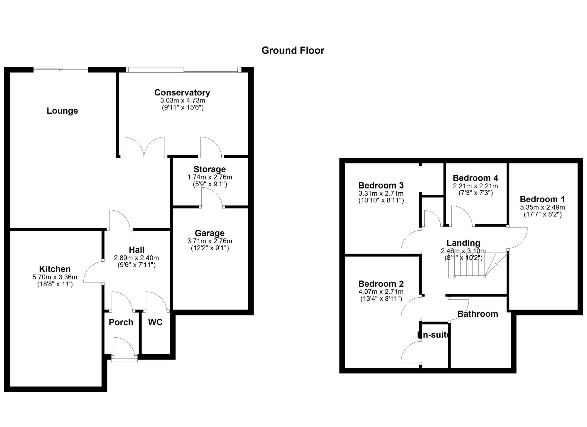 Floorplan of 4 bedroom Detached House for sale, Grasslees, Washington, Tyne and Wear, NE38