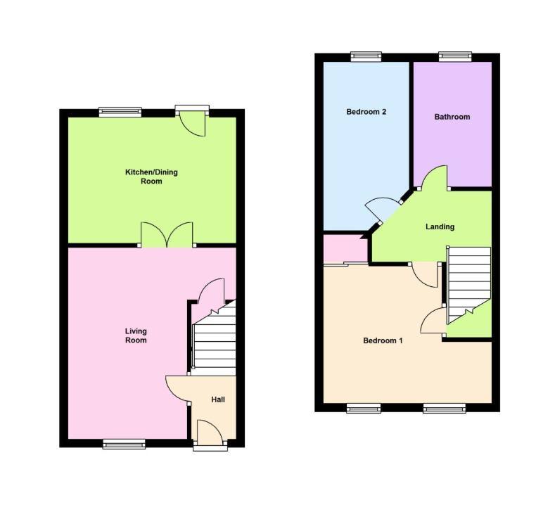 Floorplan of 2 bedroom Mid Terrace House for sale, Waldridge Close, Washington, Tyne and Wear, NE37