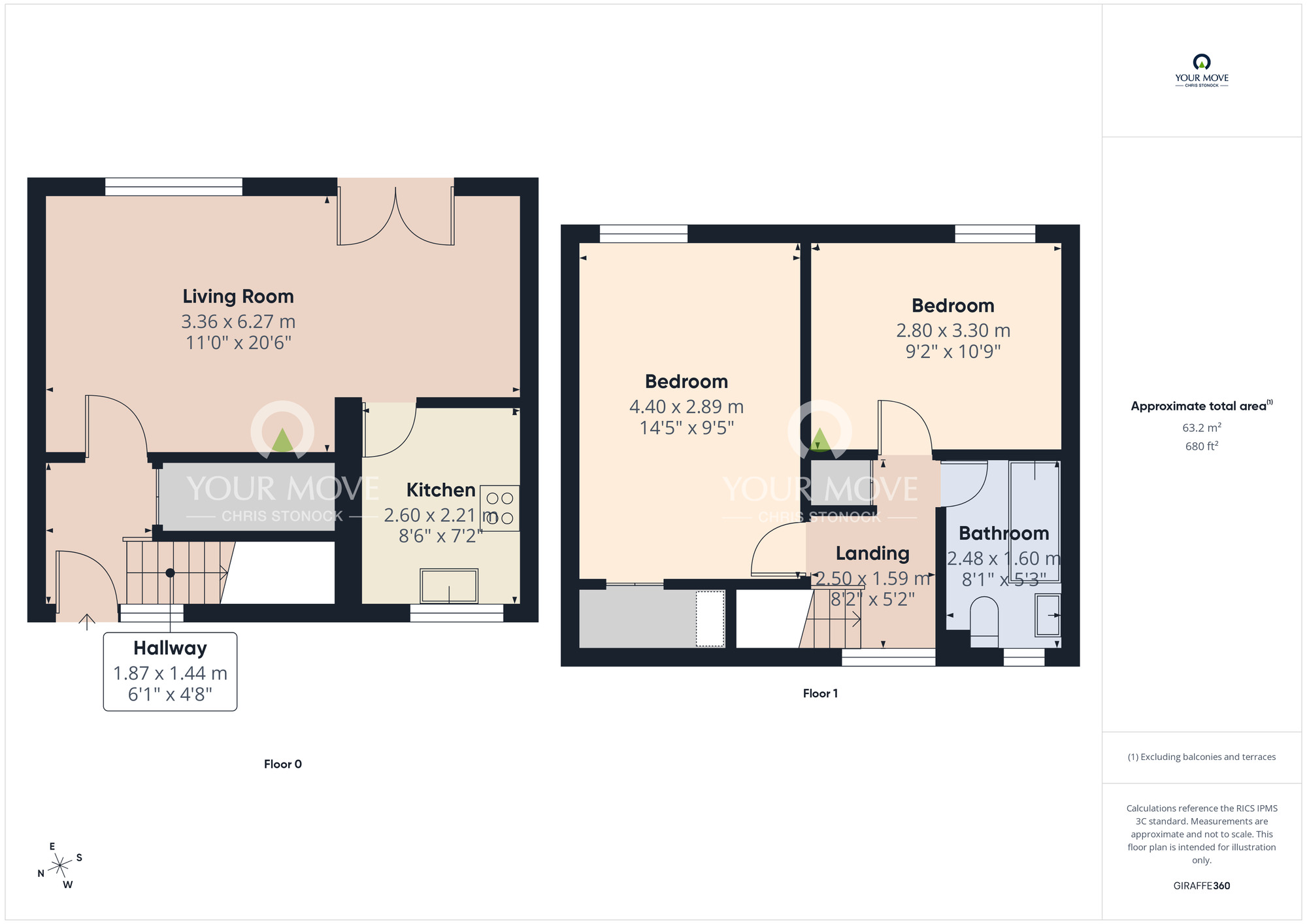 Floorplan of 2 bedroom Mid Terrace House for sale, Wigeon Close, Lambton, Washington, NE38