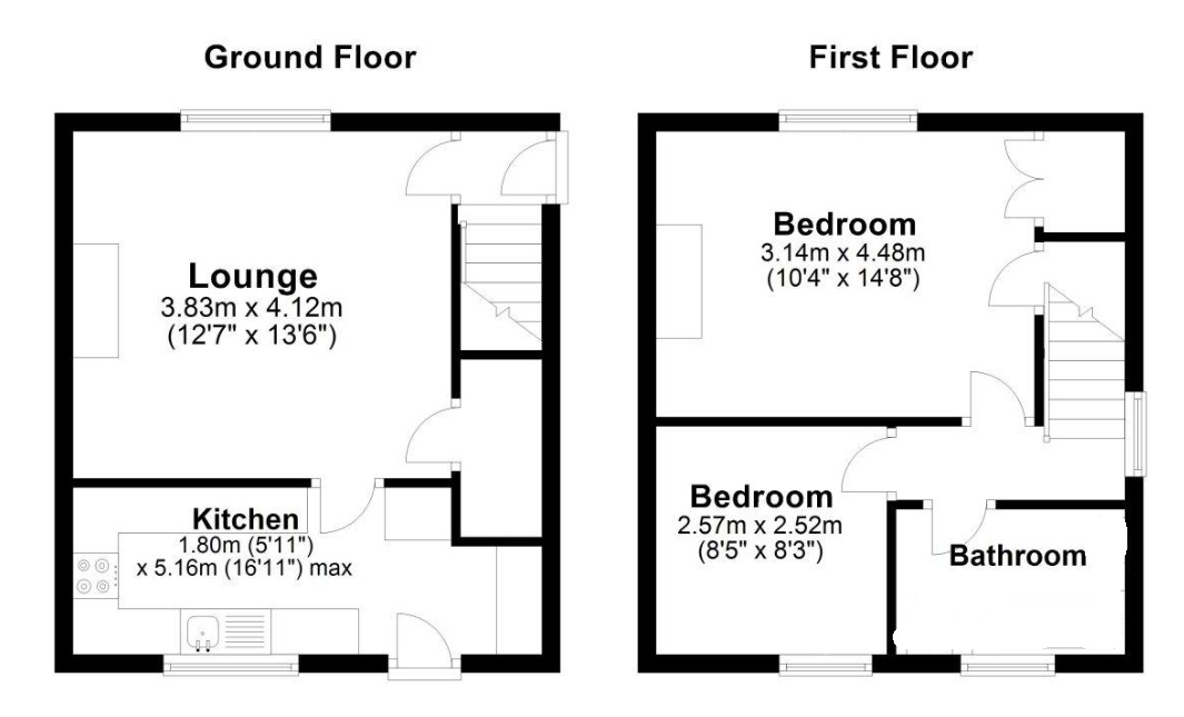 Floorplan of 2 bedroom Semi Detached House for sale, Cedar Terrace, Harraton, Washington, NE38