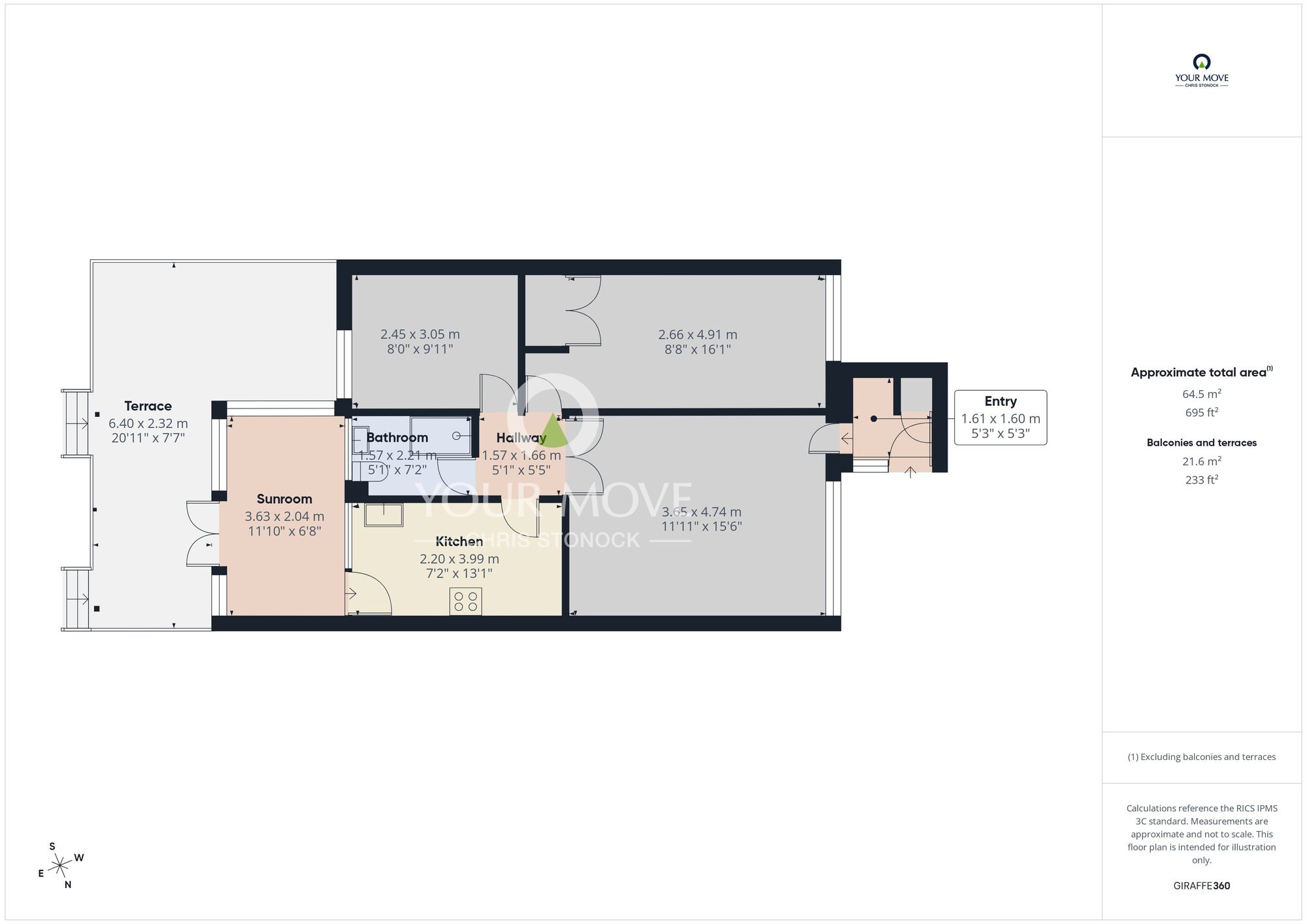 Floorplan of 2 bedroom Semi Detached Bungalow for sale, Lingmell, Albany, Washington, NE37
