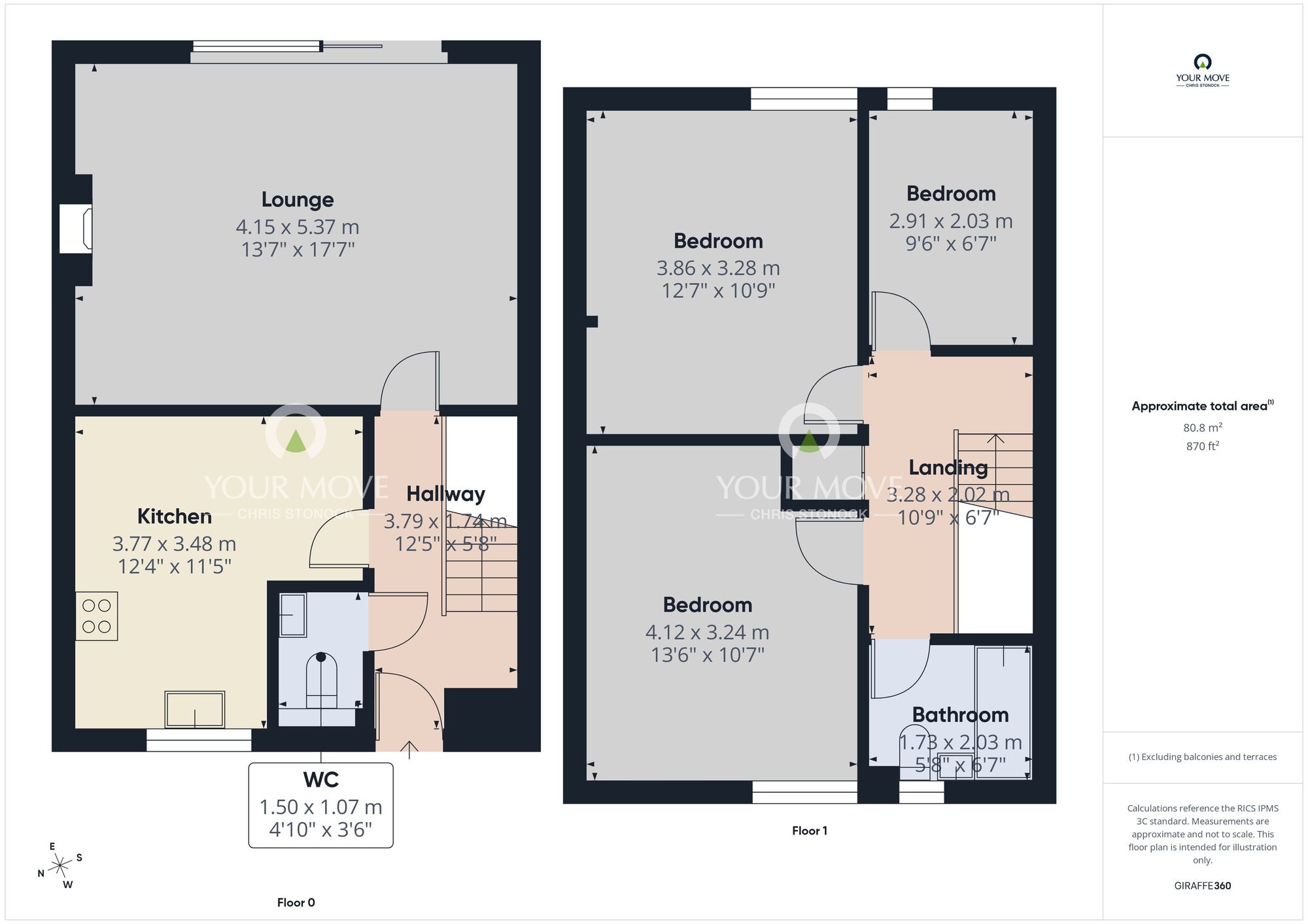 Floorplan of 3 bedroom Mid Terrace House to rent, Raglan, Oxclose, Washington, NE38
