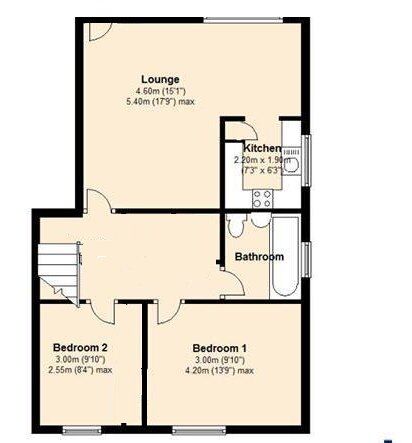 Floorplan of 2 bedroom Mid Terrace Flat for sale, Wildbriar, Fatfield, Washington, NE38