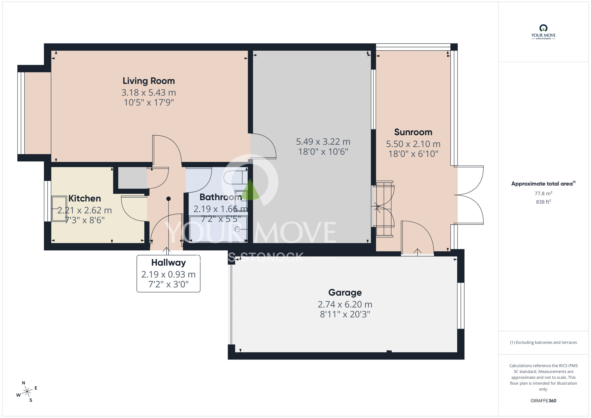 Floorplan of 1 bedroom Detached Bungalow for sale, Wheatear Close, Ayton, Washington, NE38