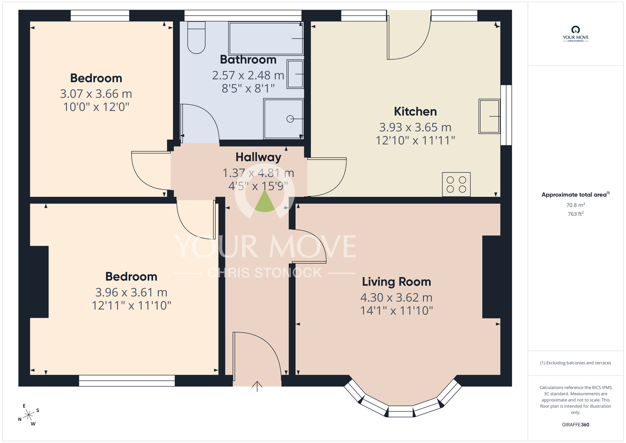 Floorplan of 2 bedroom Semi Detached Bungalow for sale, Fatfield Road, Washington, Tyne and Wear, NE38