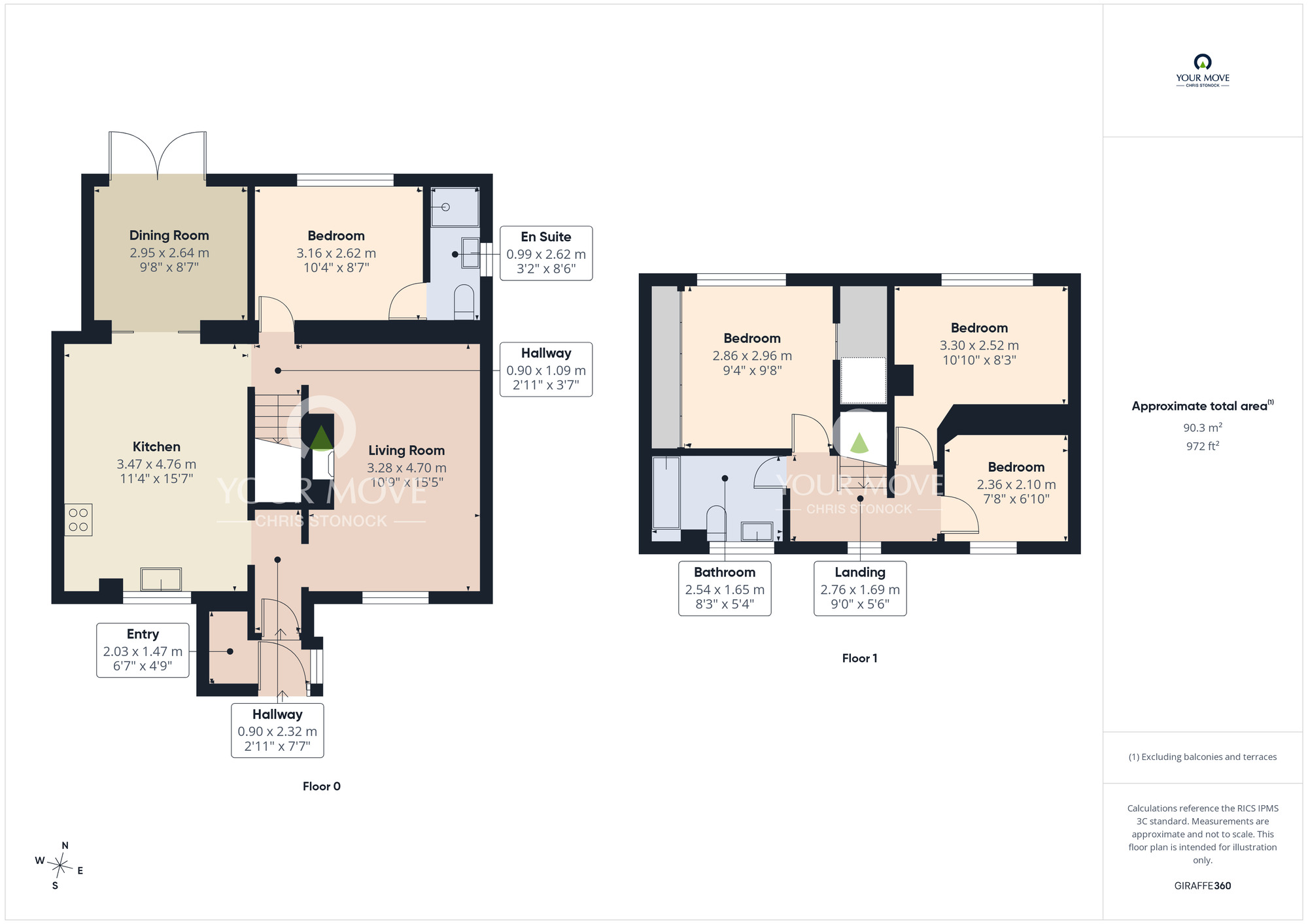 Floorplan of 4 bedroom Semi Detached House for sale, Highridge, Birtley, Tyne and Wear, DH3