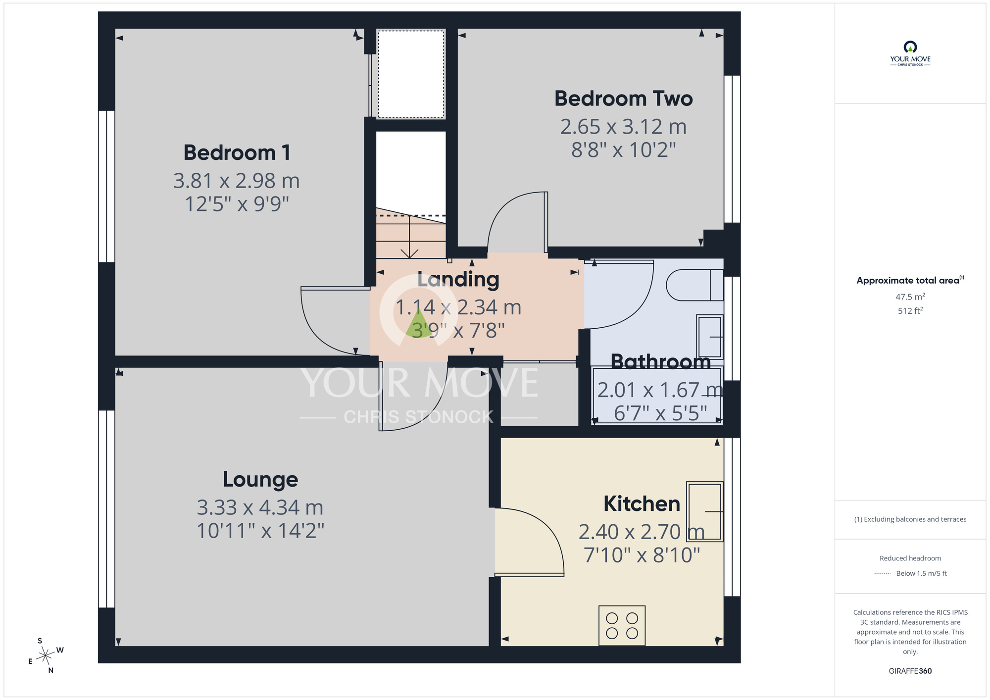Floorplan of 2 bedroom Flat for sale, Dilston Close, Oxclose, Washington, NE38