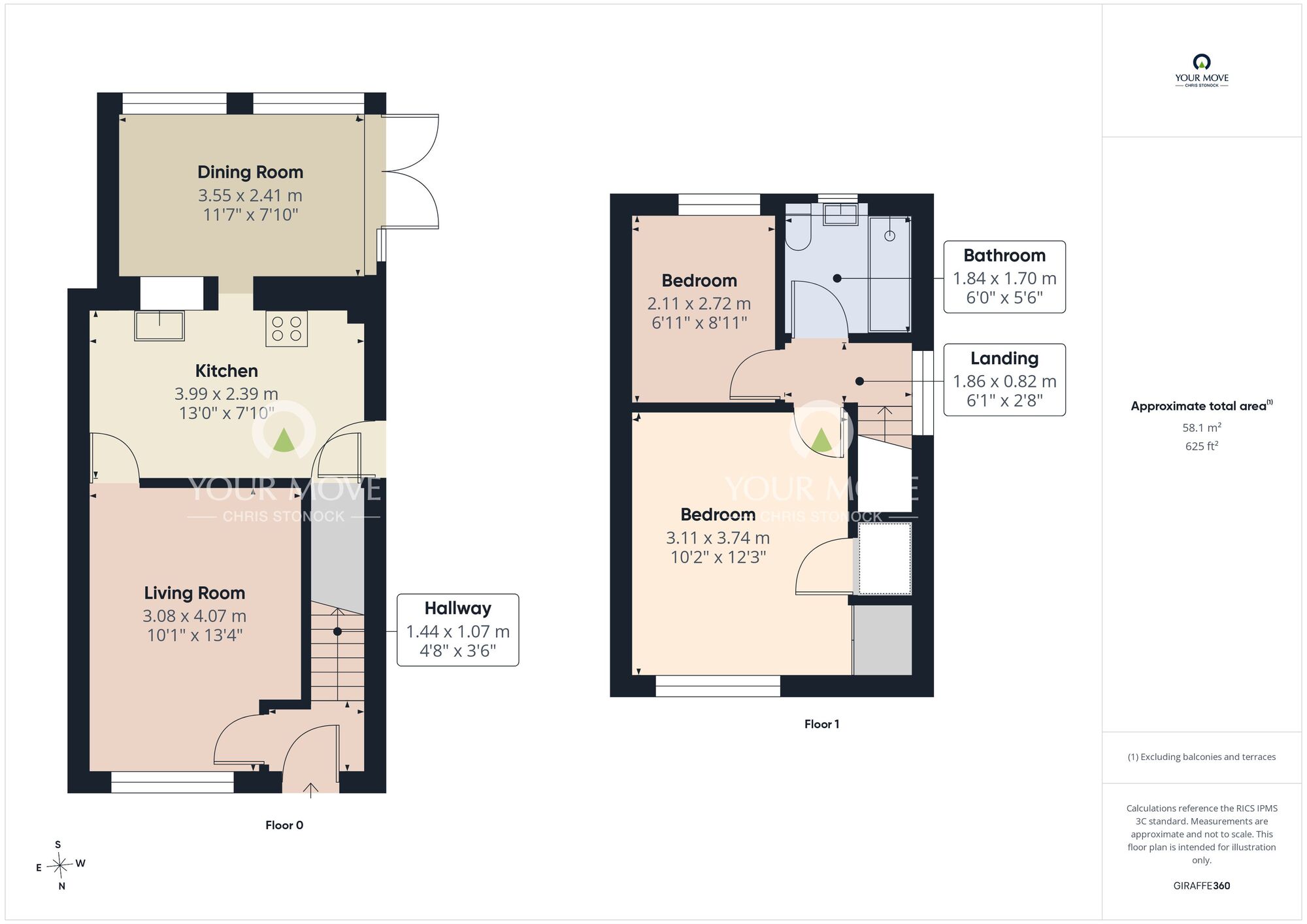 Floorplan of 2 bedroom Semi Detached House for sale, Brackley, Washington, Tyne and Wear, NE37