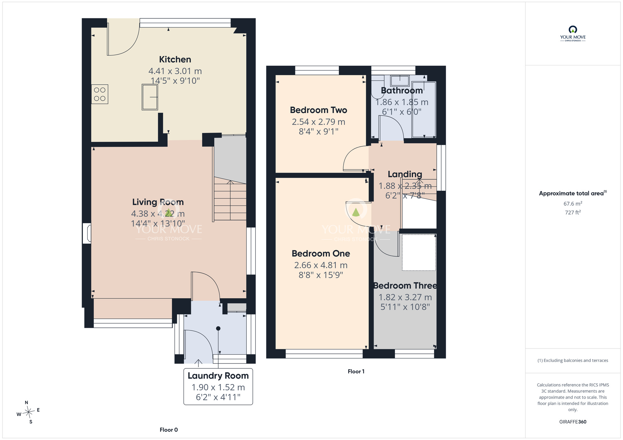 Floorplan of 3 bedroom End Terrace House for sale, Fountains Close, Washington, Tyne and Wear, NE38