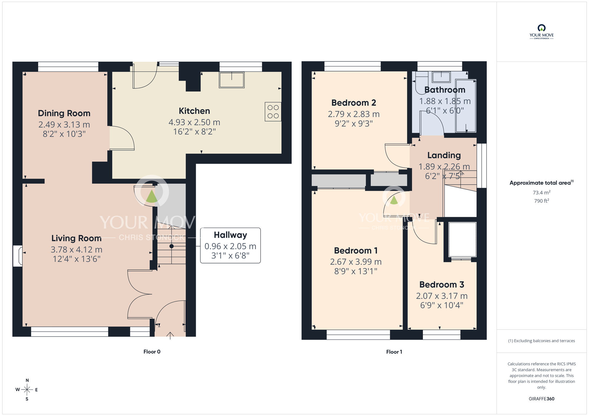 Floorplan of 3 bedroom Semi Detached House for sale, Kirkham, Biddick, Washington, NE38