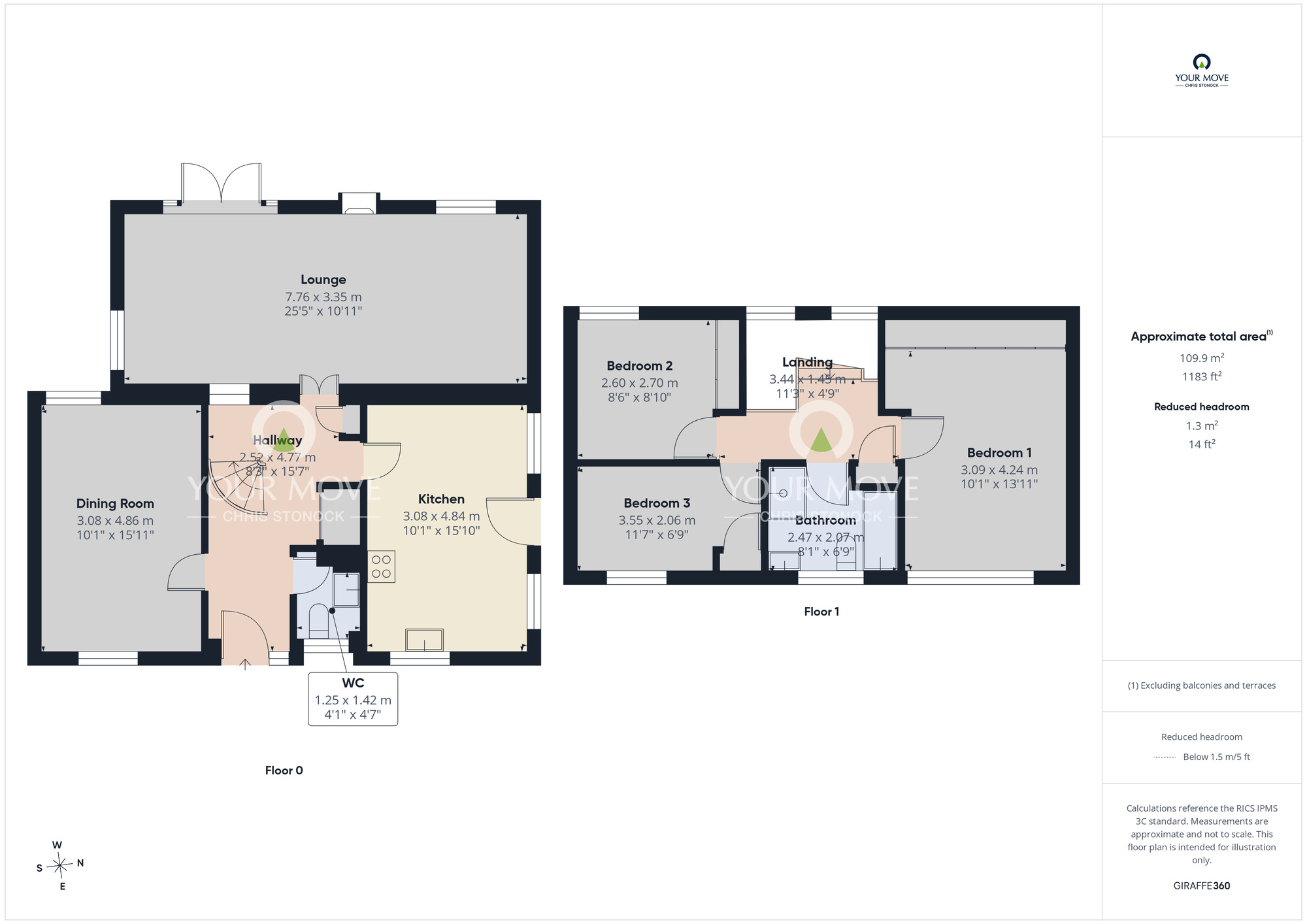 Floorplan of 3 bedroom Detached House for sale, Fatfield Park, Fatfield, Washington, NE38