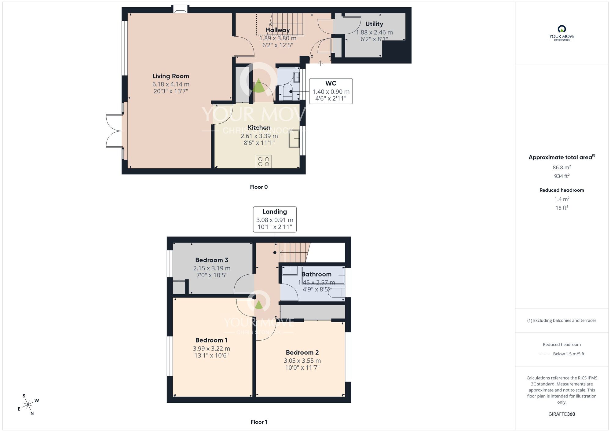 Floorplan of 3 bedroom Mid Terrace House for sale, Donvale Road, Washington, Tyne and Wear, NE37