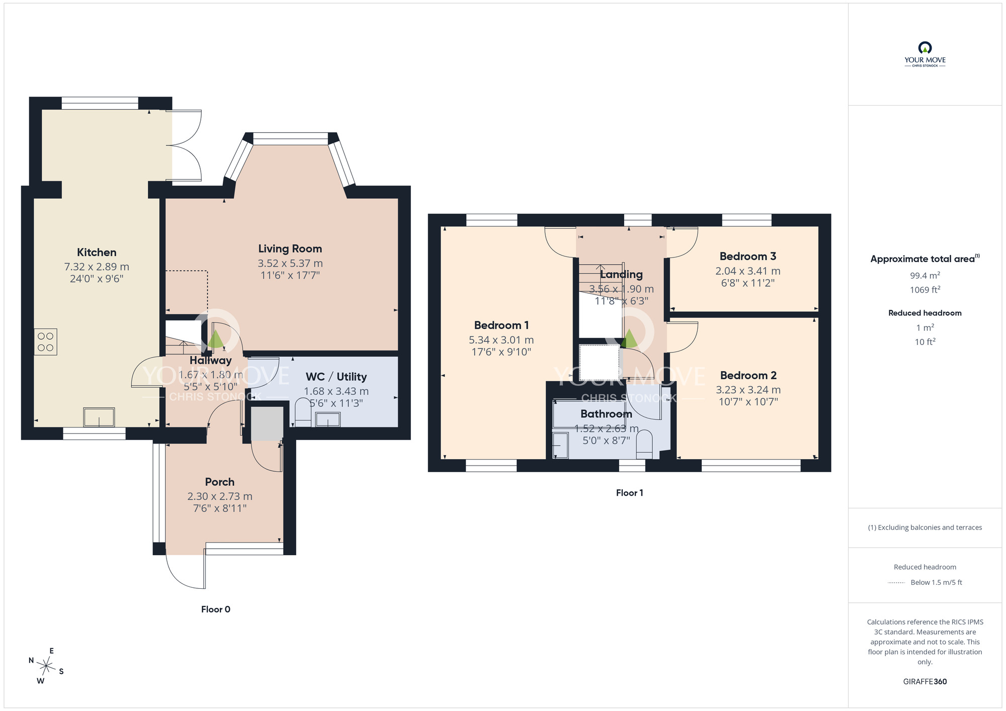 Floorplan of 3 bedroom Mid Terrace House for sale, Woburn, Biddick, Washington, NE38