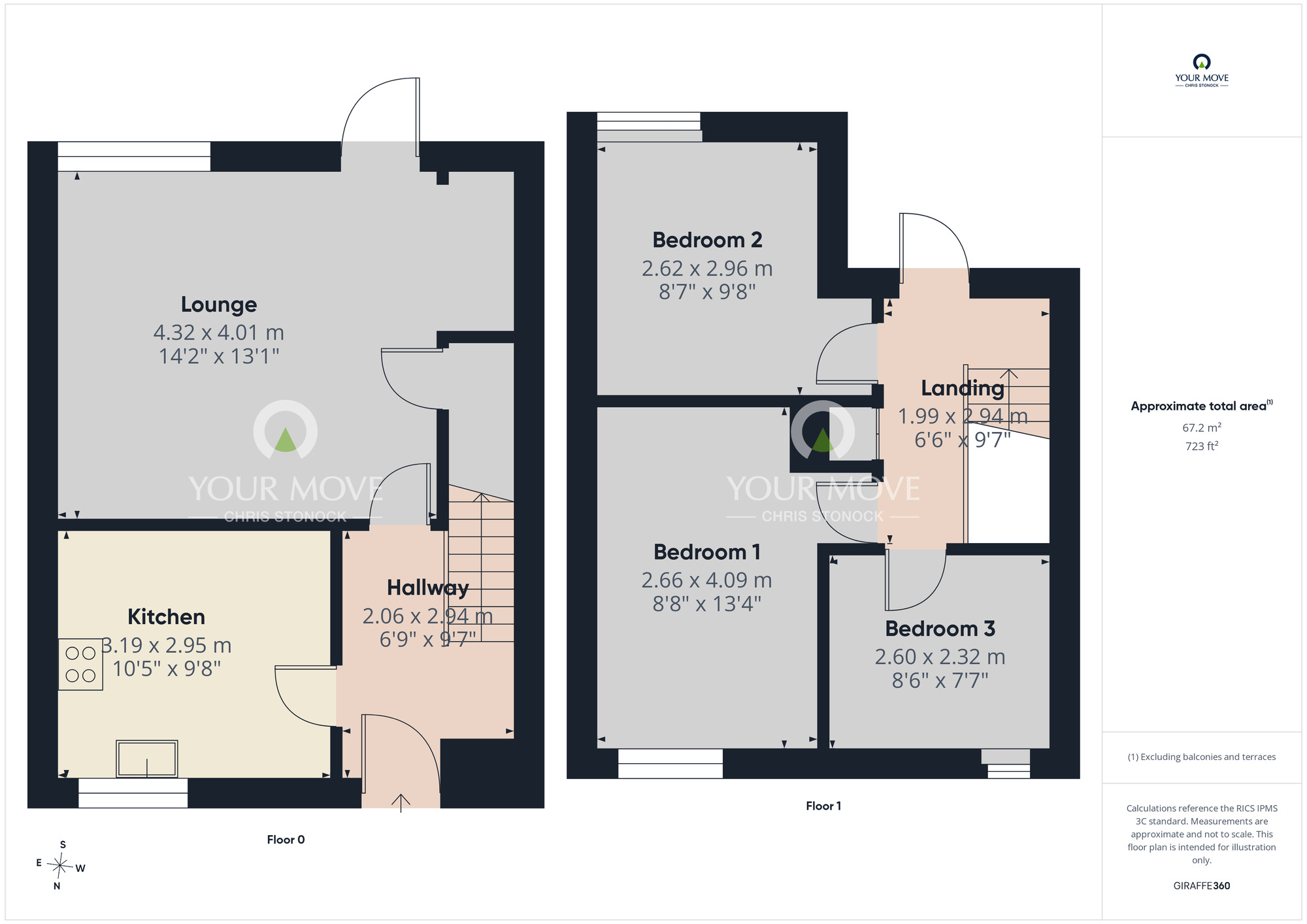 Floorplan of 3 bedroom House to rent, Raby Road, Oxclose, Washington, NE38