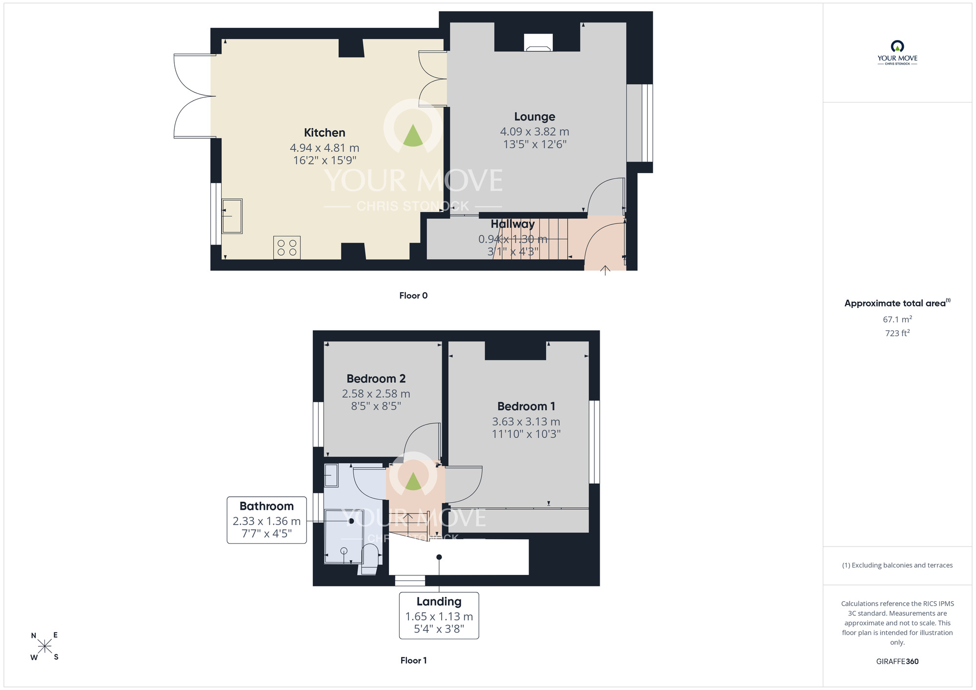 Floorplan of 2 bedroom Semi Detached House for sale, Holly Crescent, Harraton, Washington, NE38