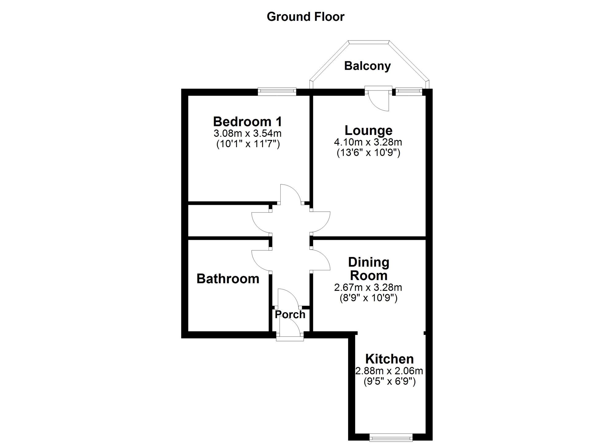 Floorplan of 1 bedroom Flat for sale, Lumley Close, Washington, Tyne and Wear, NE38