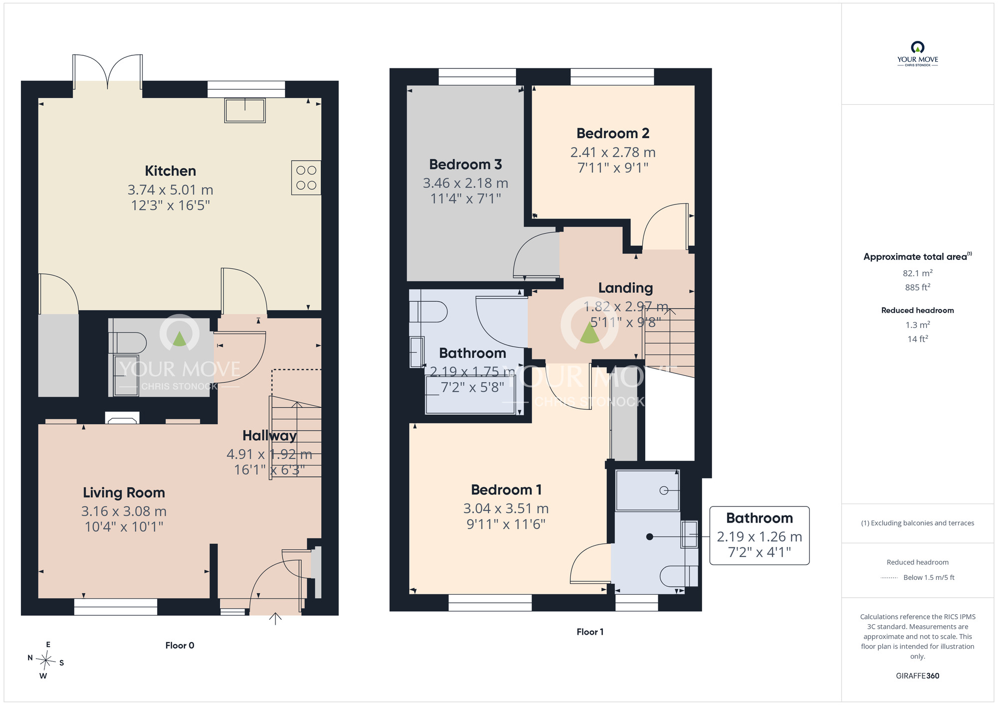 Floorplan of 3 bedroom Mid Terrace House for sale, College Road, Usworth, Washington, NE37
