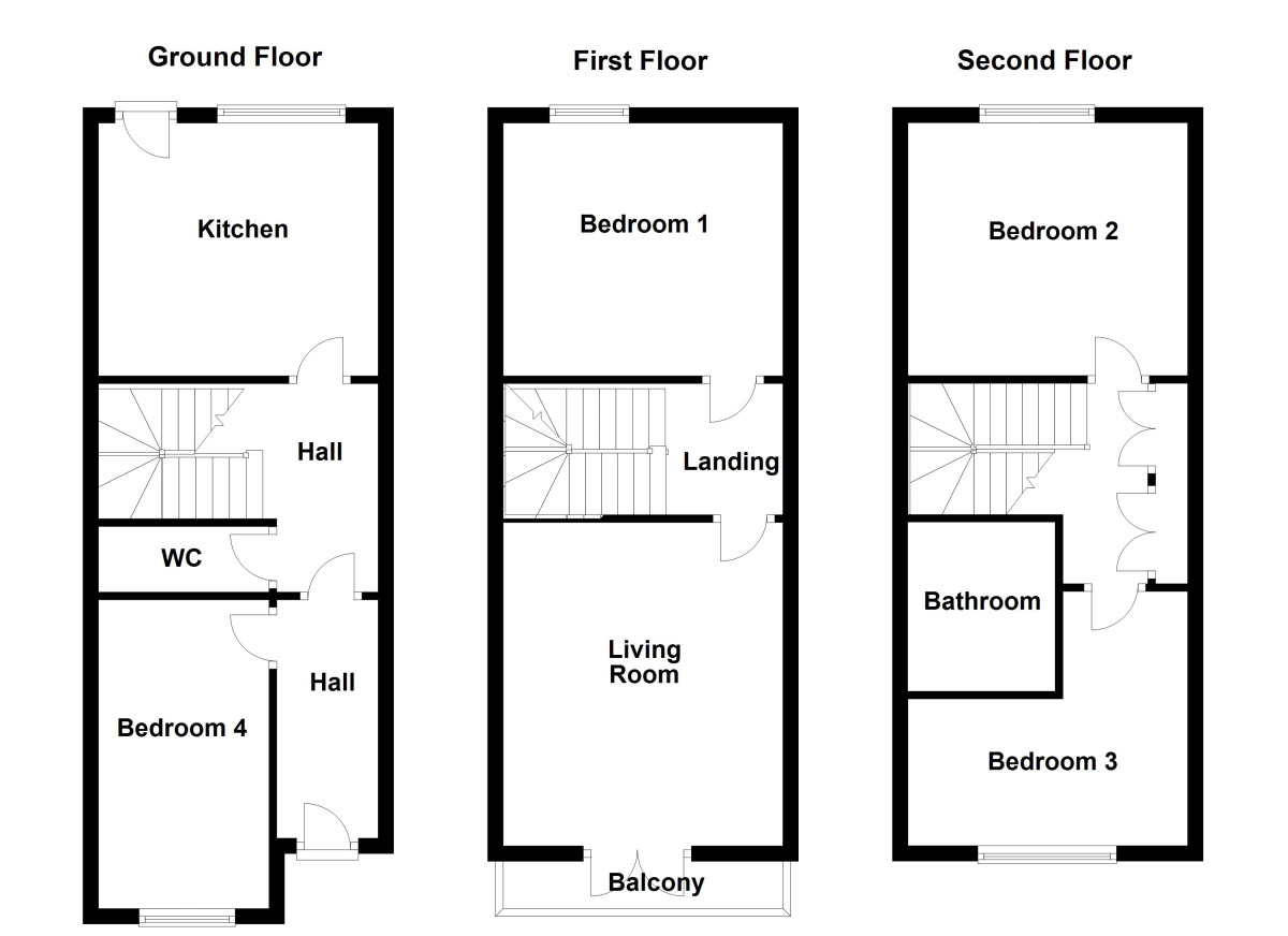 Floorplan of 4 bedroom Mid Terrace House for sale, Ashgill, Albany, Washington, NE37