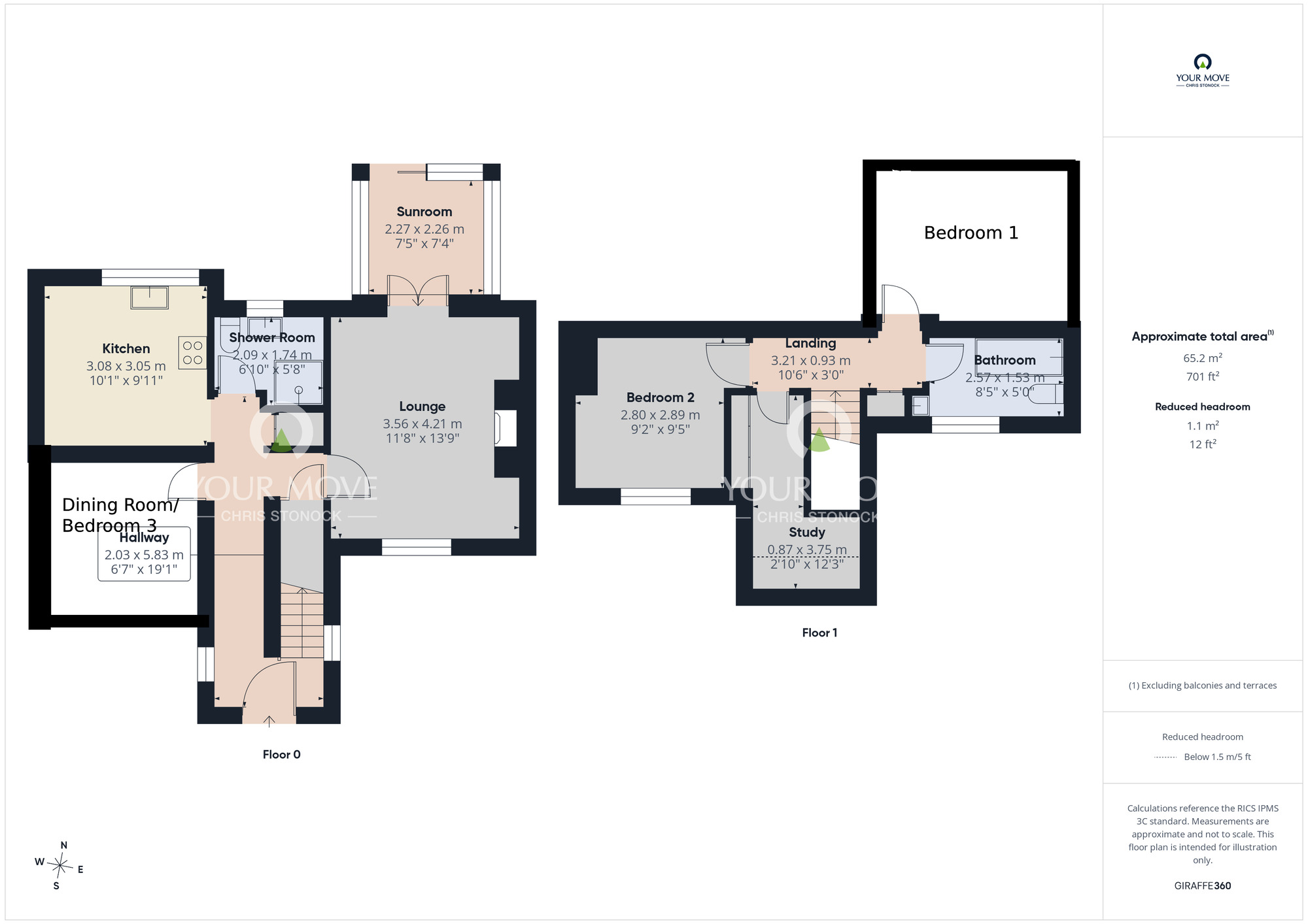 Floorplan of 2 bedroom Semi Detached House for sale, Firtree Avenue, Harraton, Washington, NE38