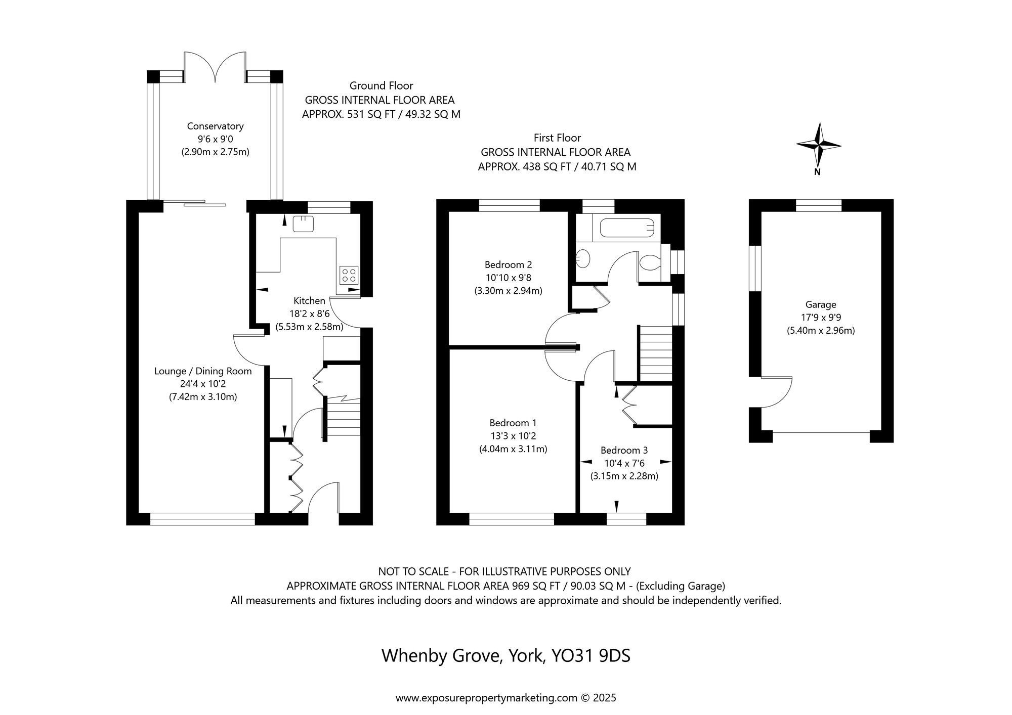 Floorplan of 3 bedroom Detached House for sale, Whenby Grove, York, YO31