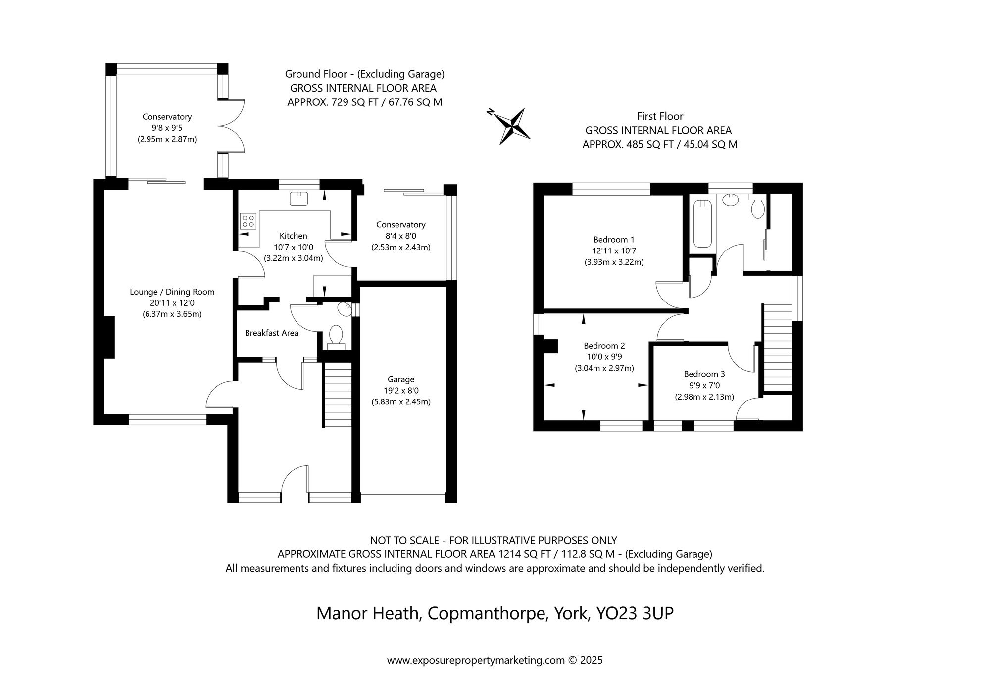 Floorplan of 3 bedroom Detached House for sale, Manor Heath, Copmanthorpe, North Yorkshire, YO23