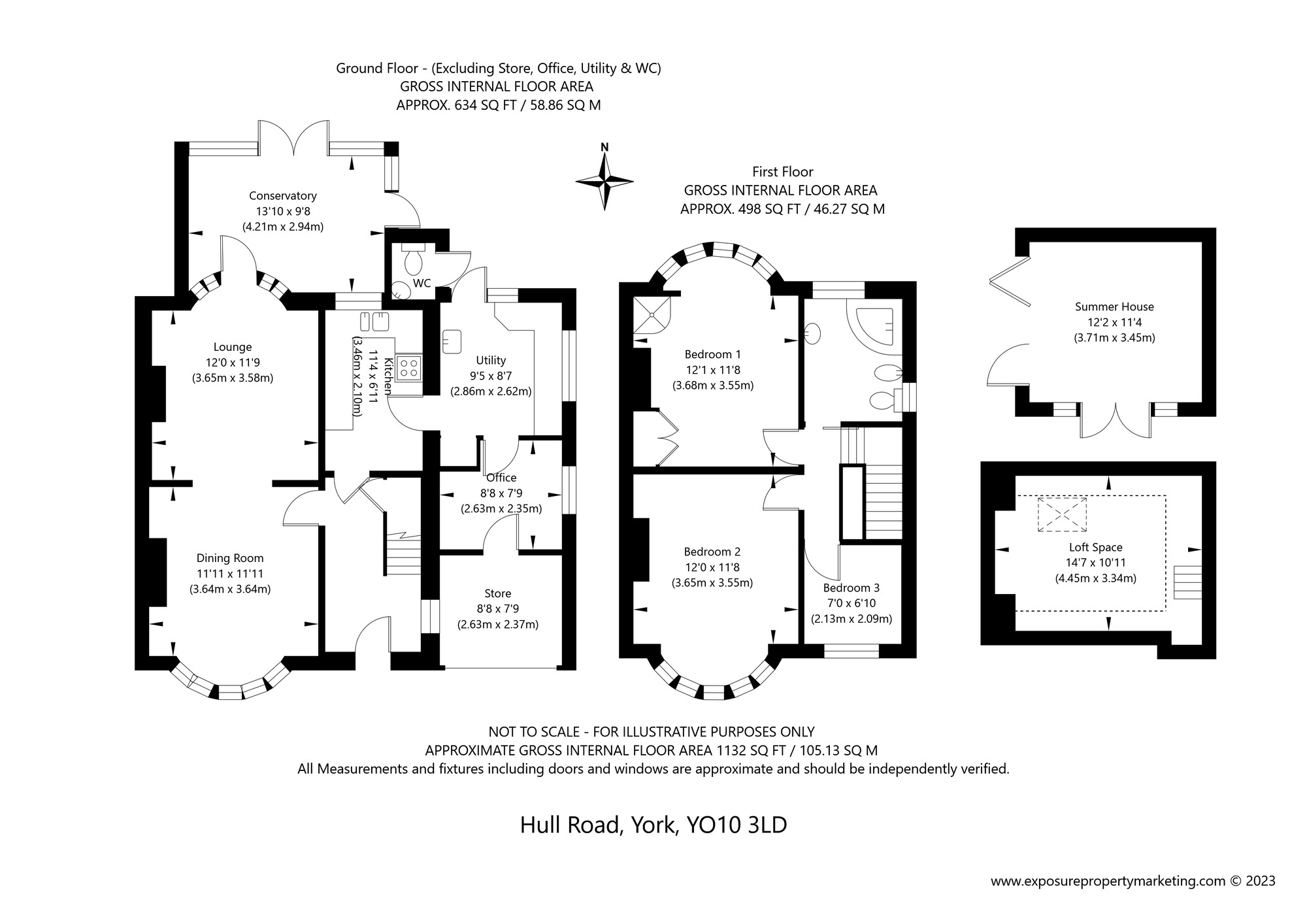 Floorplan of 3 bedroom Semi Detached House for sale, Hull Road, York, North Yorkshire, YO10