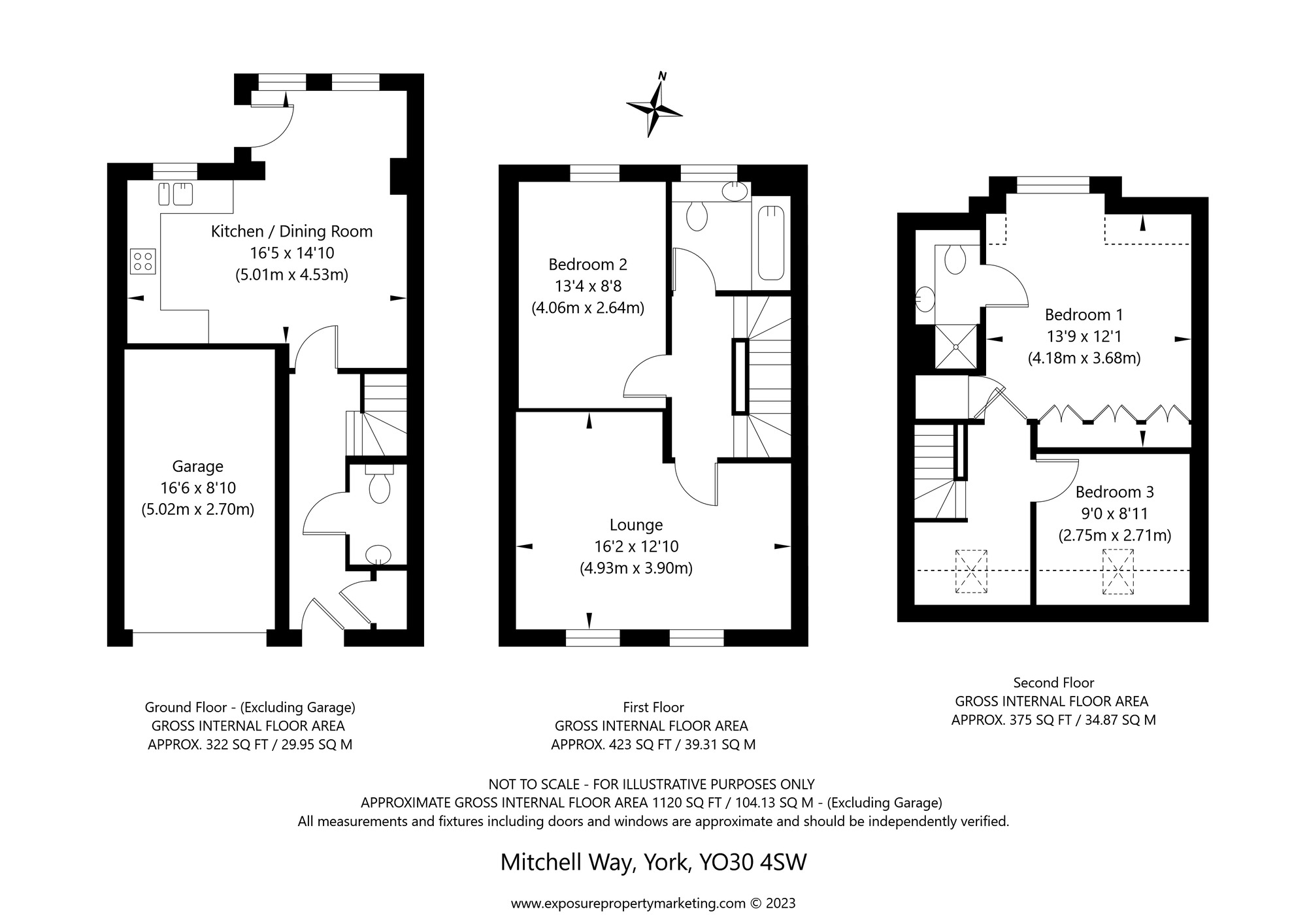 Floorplan of 3 bedroom Mid Terrace House for sale, Mitchell Way, York, North Yorkshire, YO30