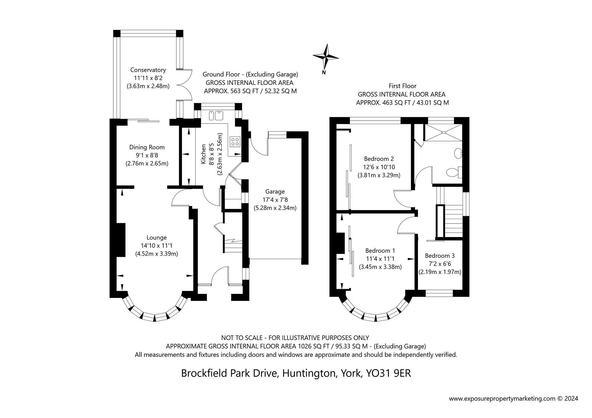 Floorplan of 3 bedroom Semi Detached House for sale, Brockfield Park Drive, York, North Yorkshire, YO31
