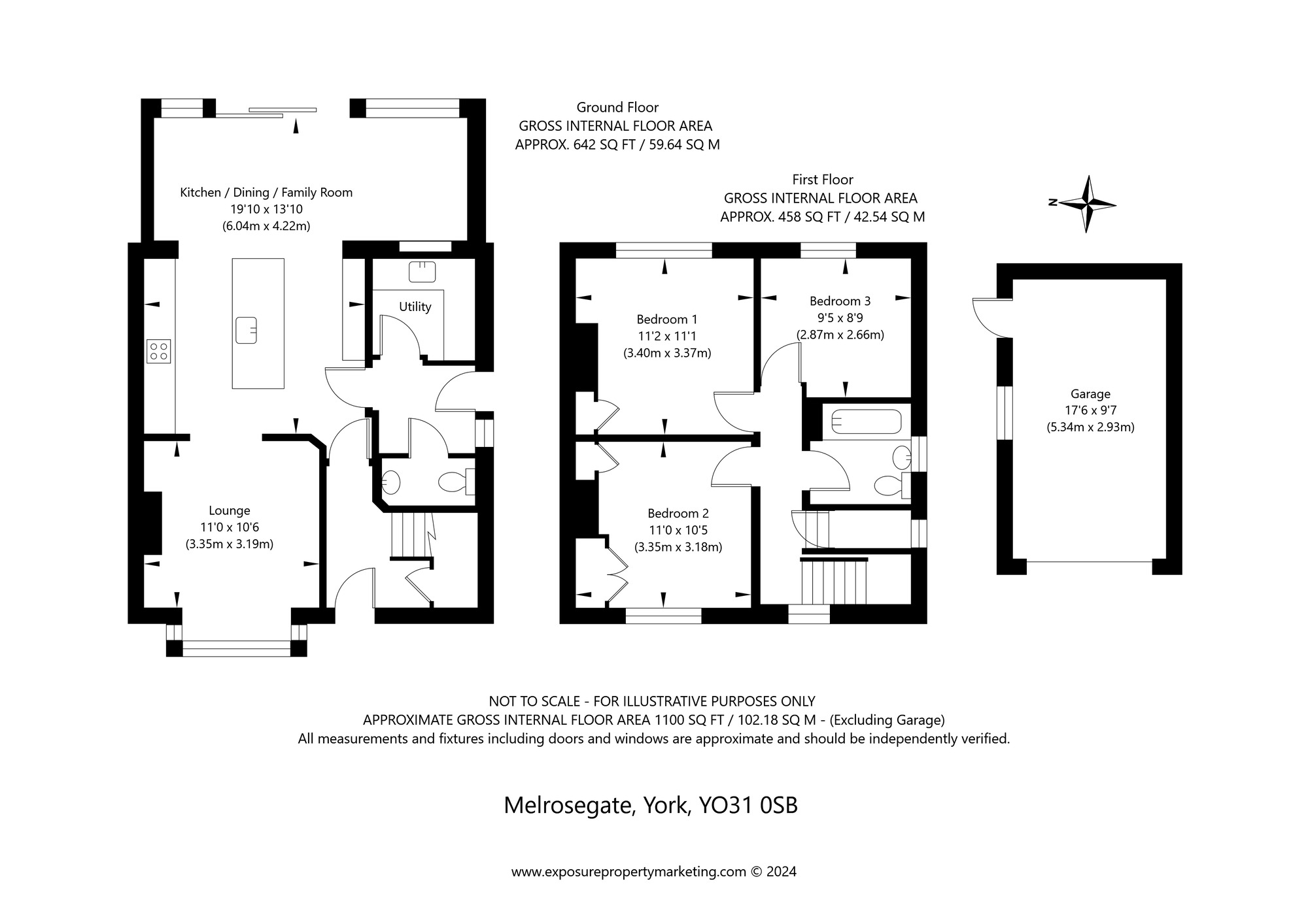 Floorplan of 3 bedroom Semi Detached House for sale, Melrosegate, York, North Yorkshire, YO31