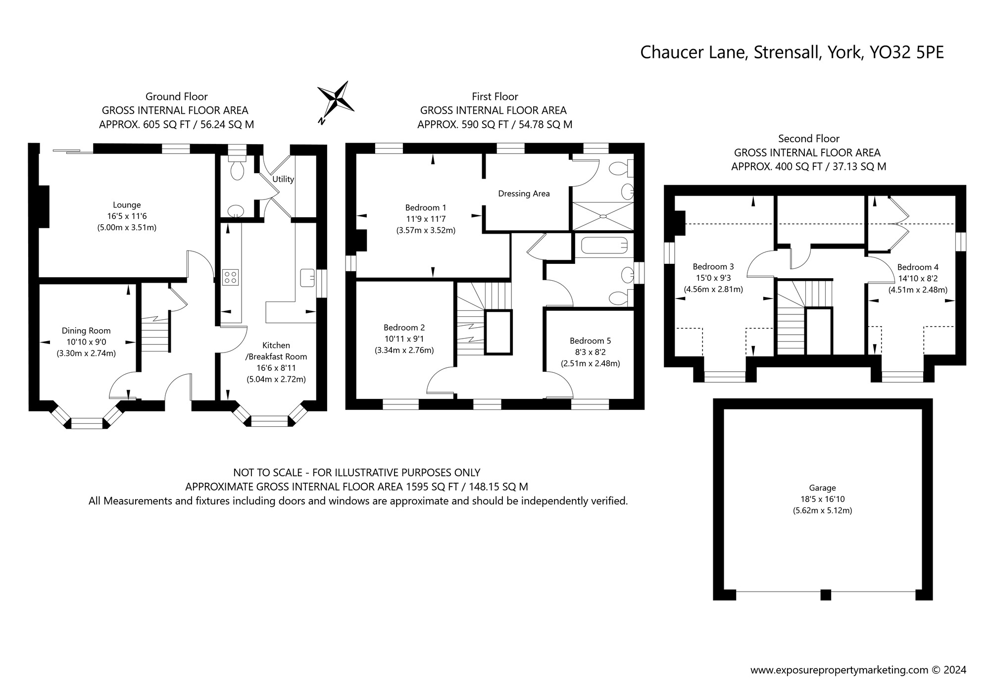 Floorplan of 5 bedroom Detached House for sale, Chaucer Lane, Strensall, North Yorkshire, YO32