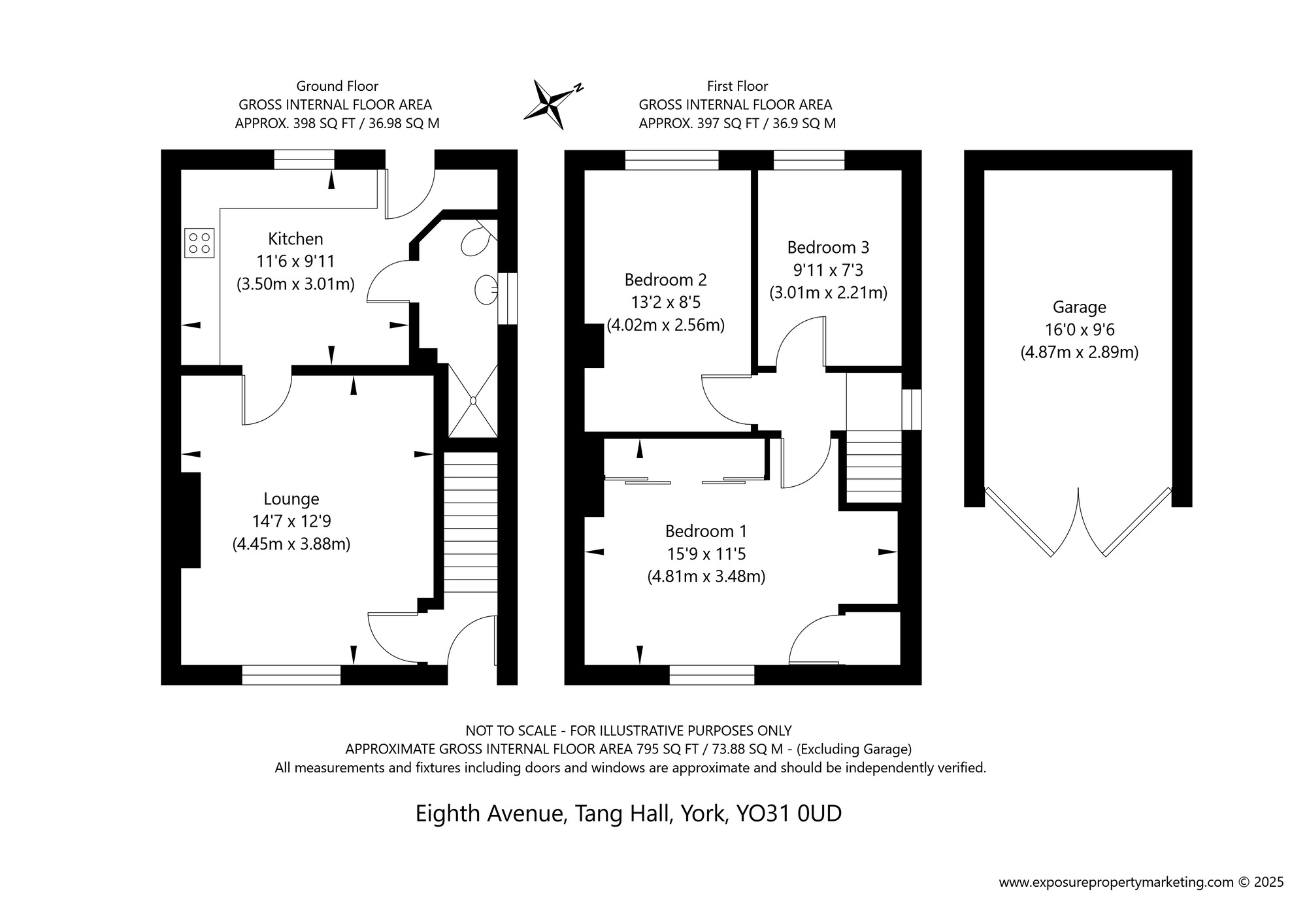 Floorplan of 3 bedroom End Terrace House for sale, Eighth Avenue, York, North Yorkshire, YO31